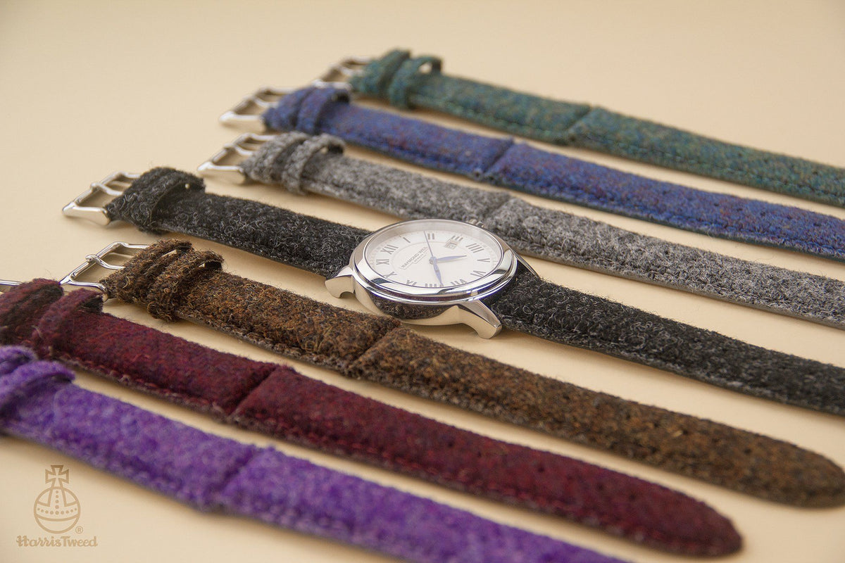 Need to change your wardrobe for your watch? Consider our genuine Harris Tweed straps with leather backing for comfort and style.