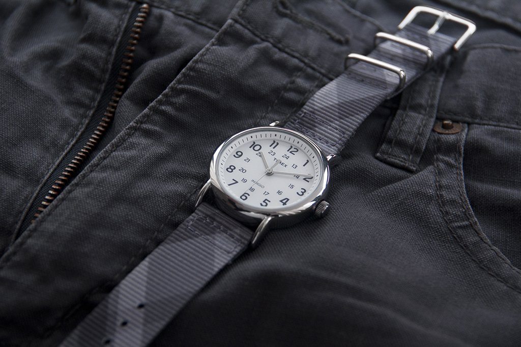 Mono Plaid Graphic strap on Timex Weekender
