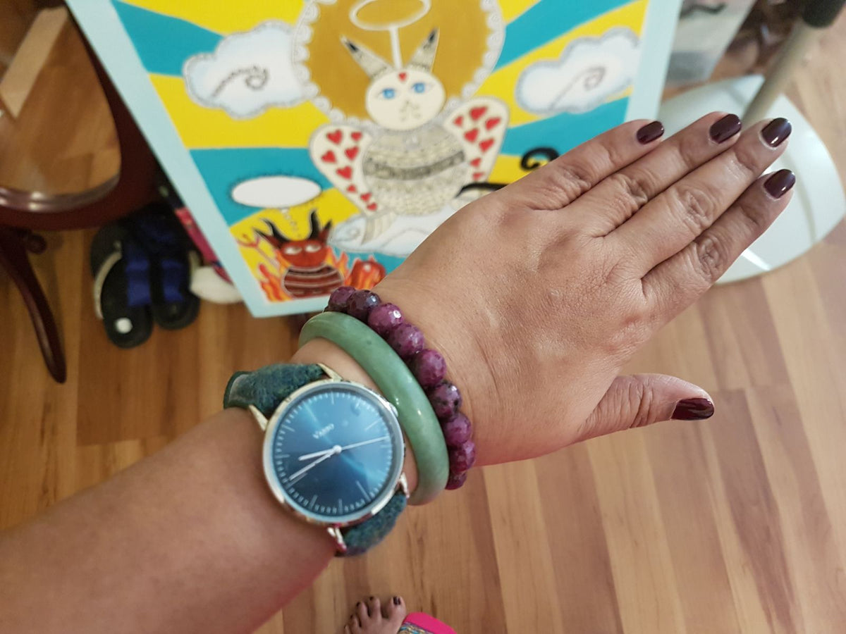 Eclipse Emerald with Jade and Red Ruby Bracelet by #varioeveryday member Shiam