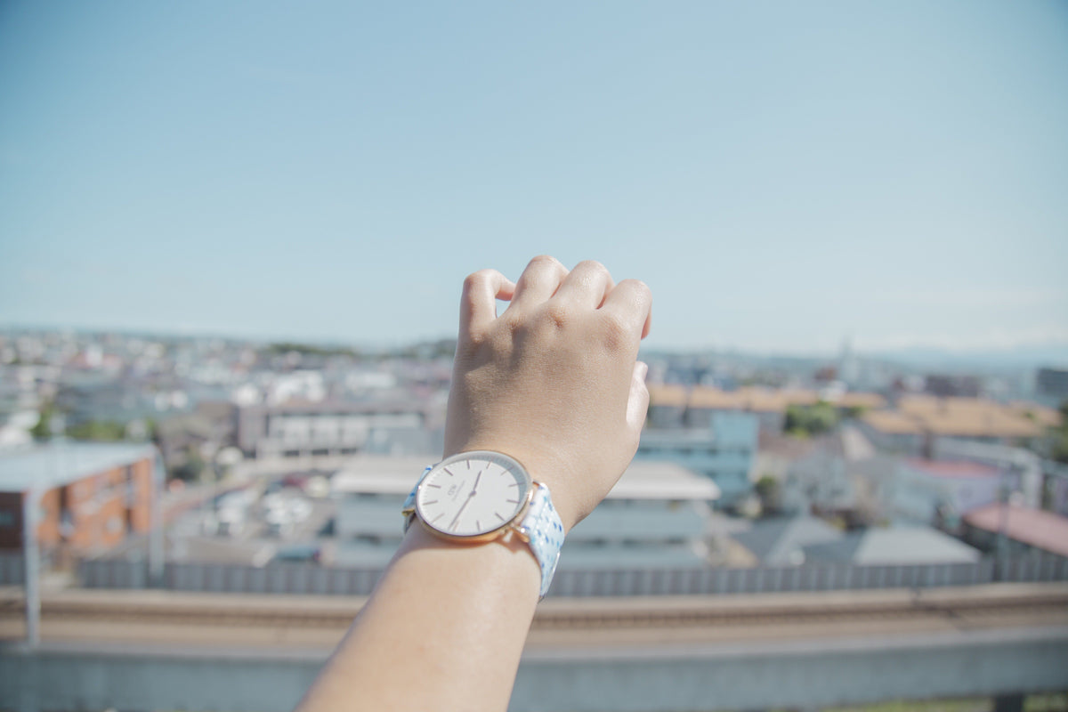 DW watch with Vario Raindrops Graphic Strap by #varioeveryday member @photomg143
