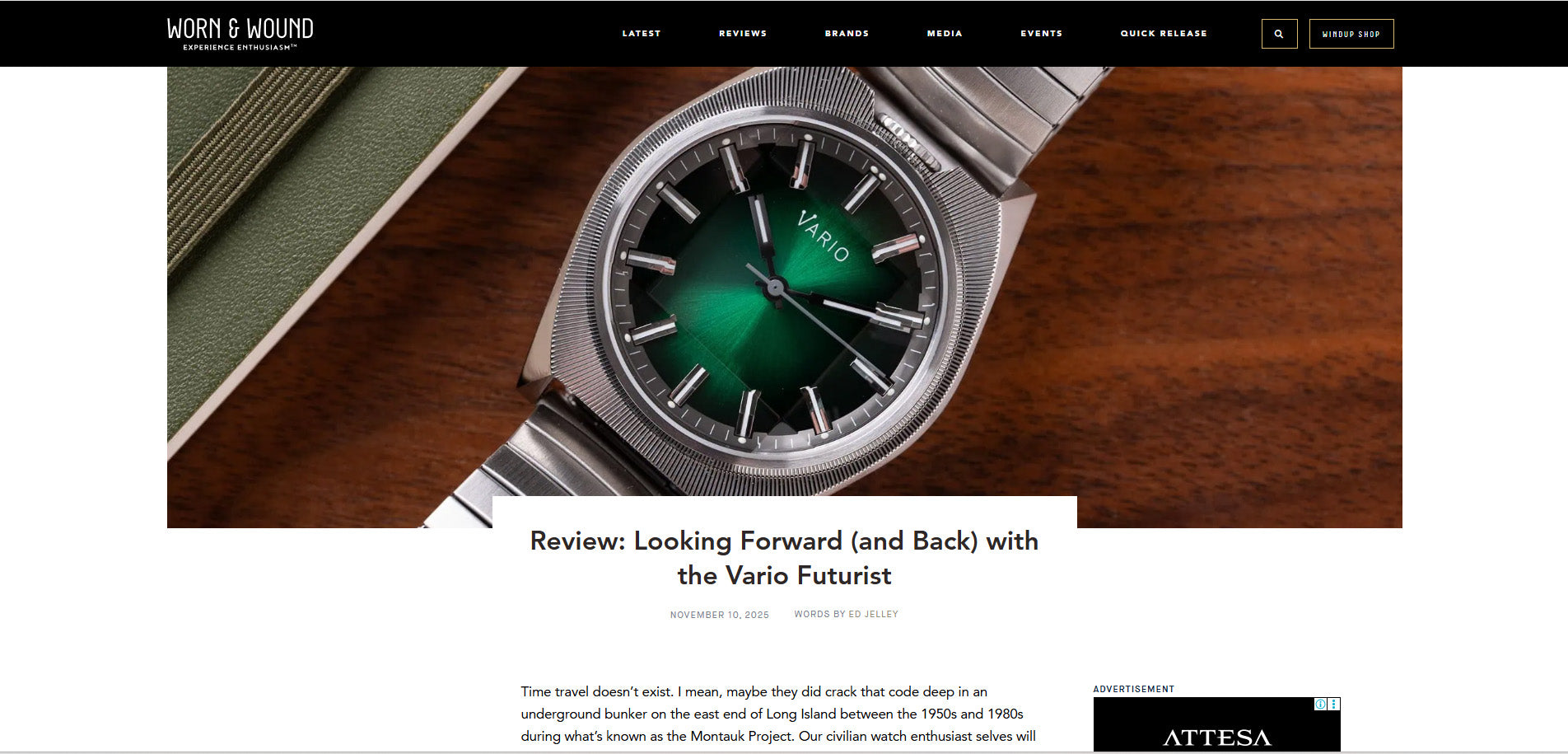 Futurist reviewed by Worn and Wound