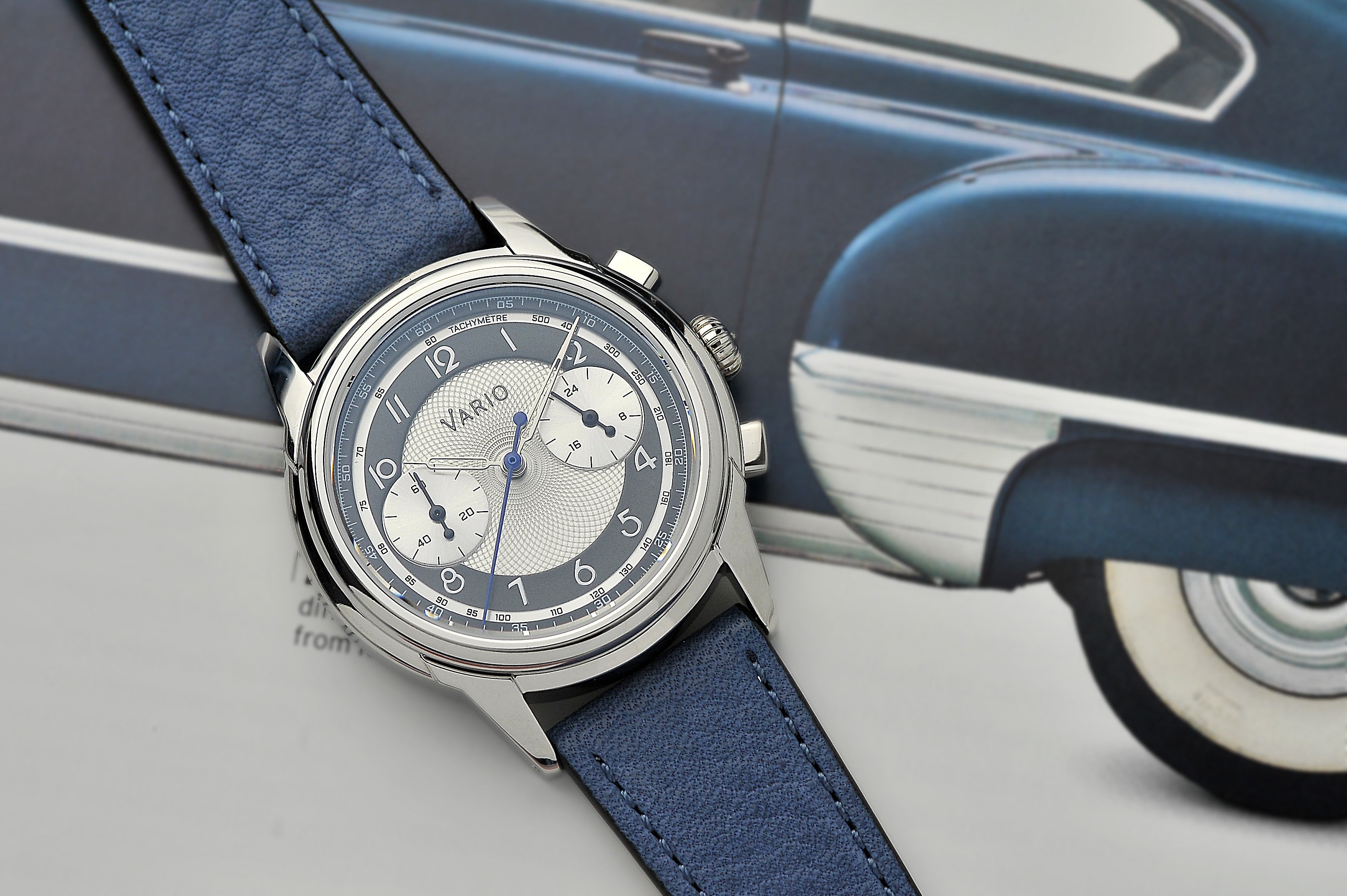 Vario Empire Grey Tuxedo Tachymètre Chronograph Watch