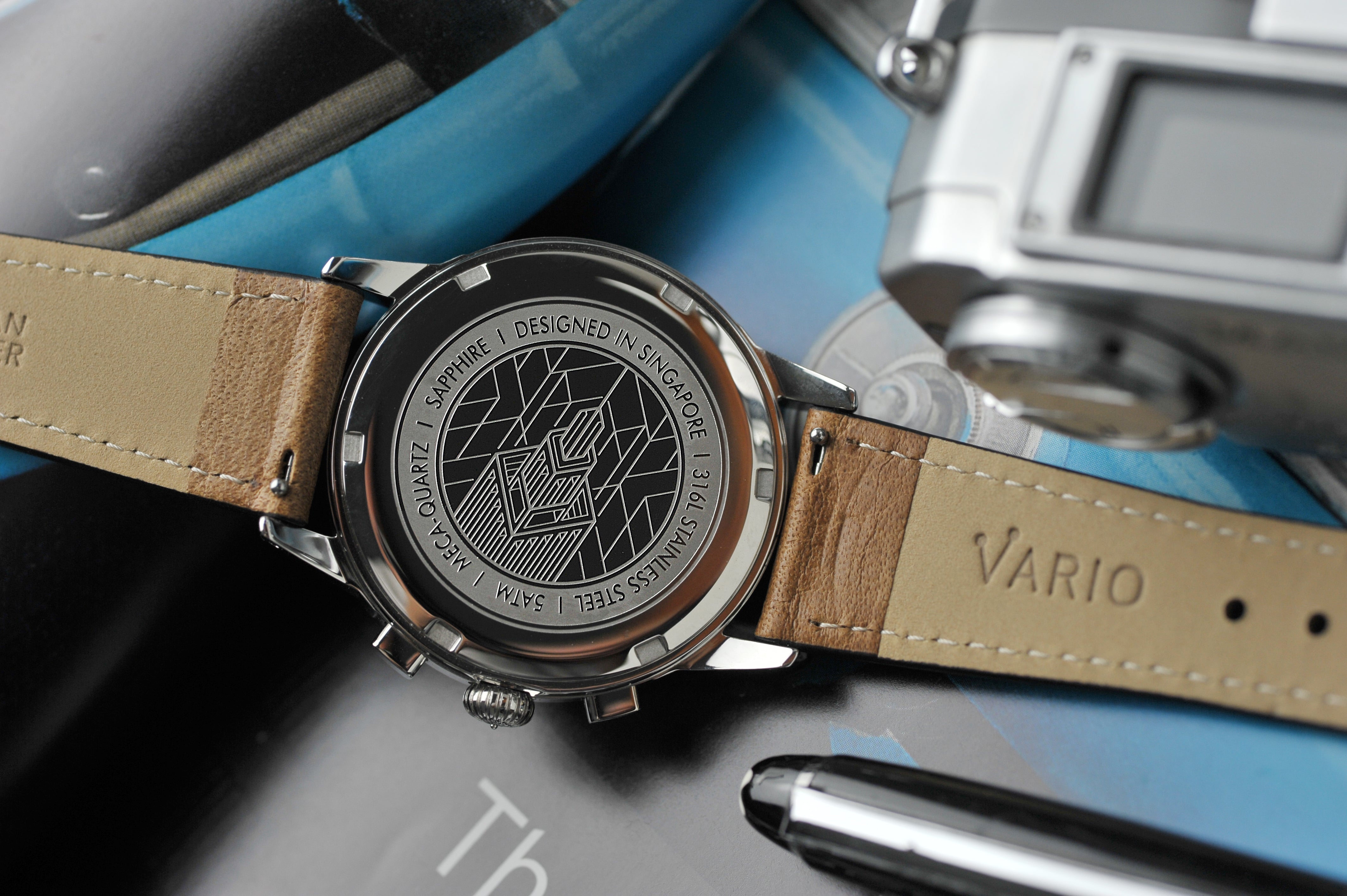Vario Empire Black Tuxedo Tachymètre Chronograph Watch