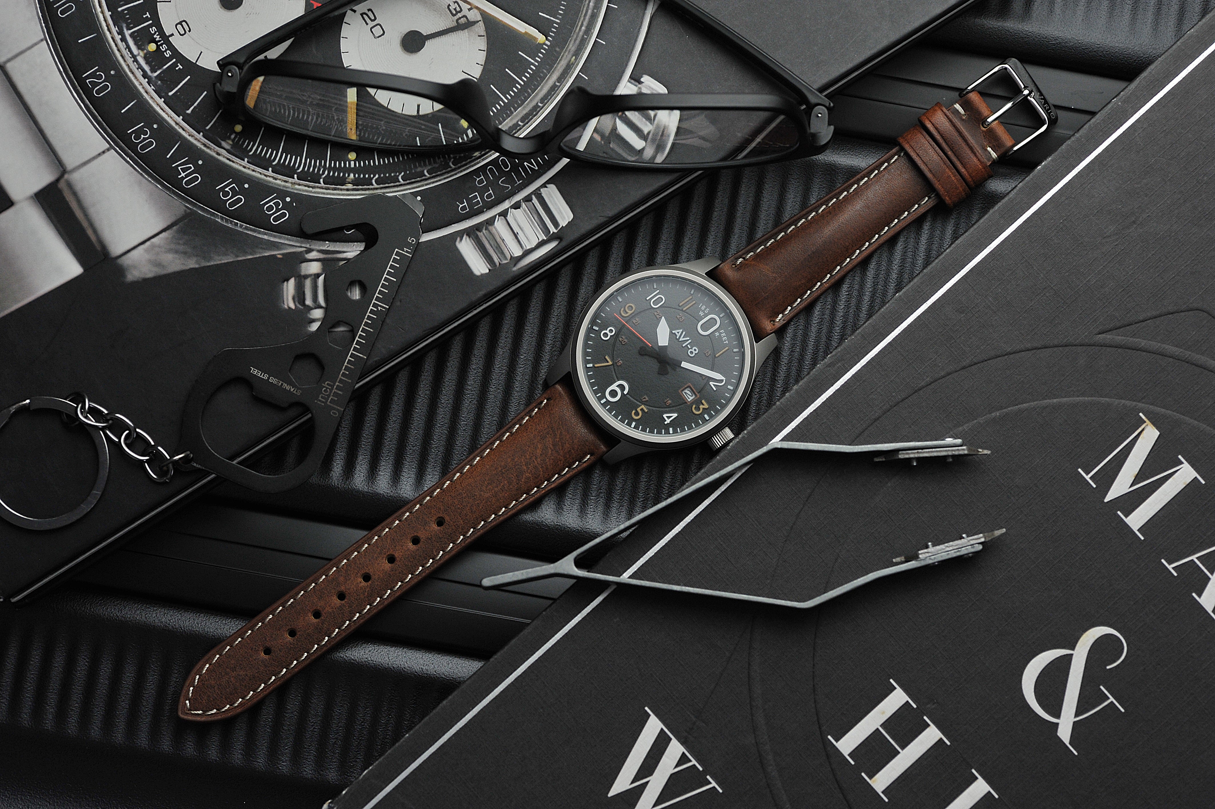 Vario Vintage Veg Tan Embossed Italian Leather medium brown