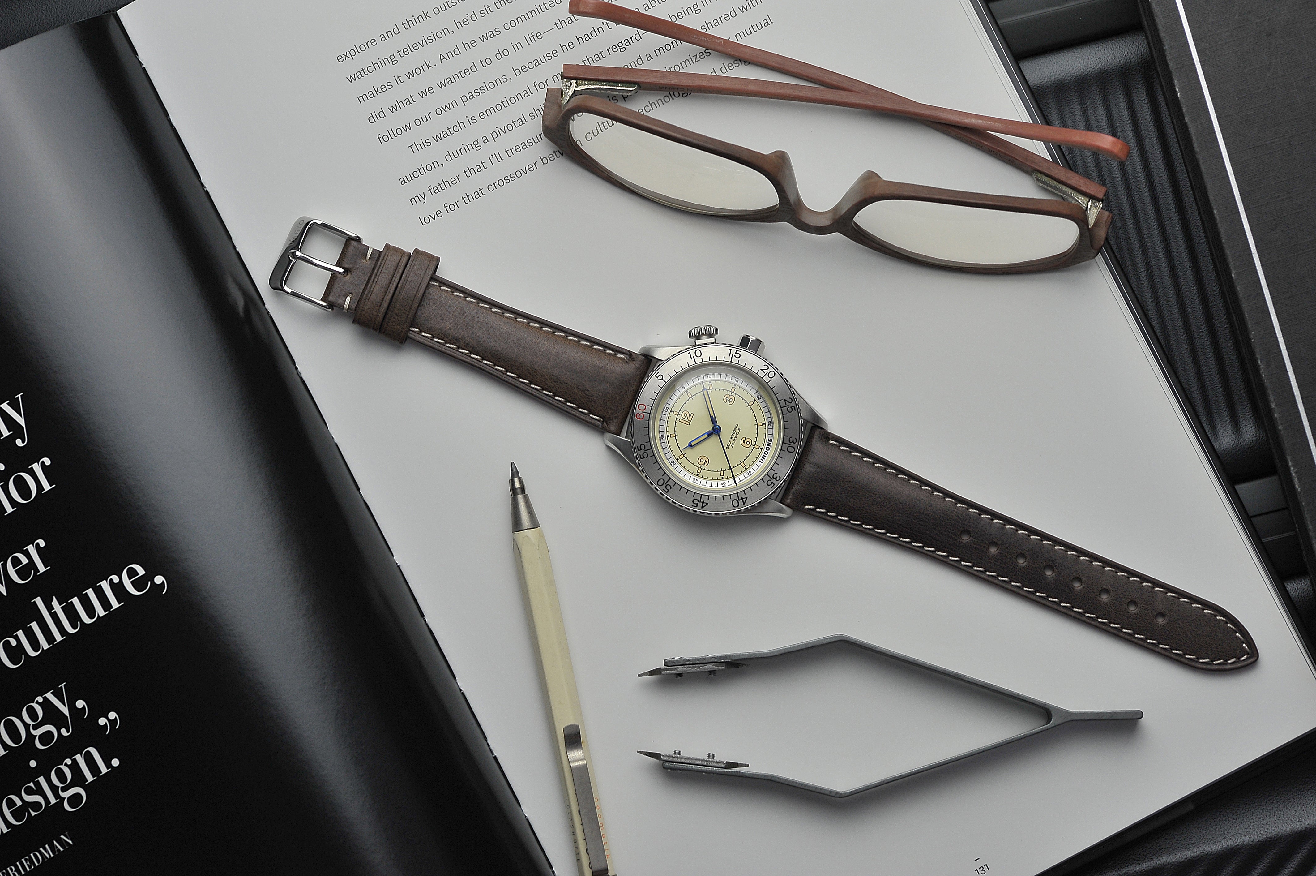 Vario Vintage Veg Tan Embossed Italian Leather grey brown