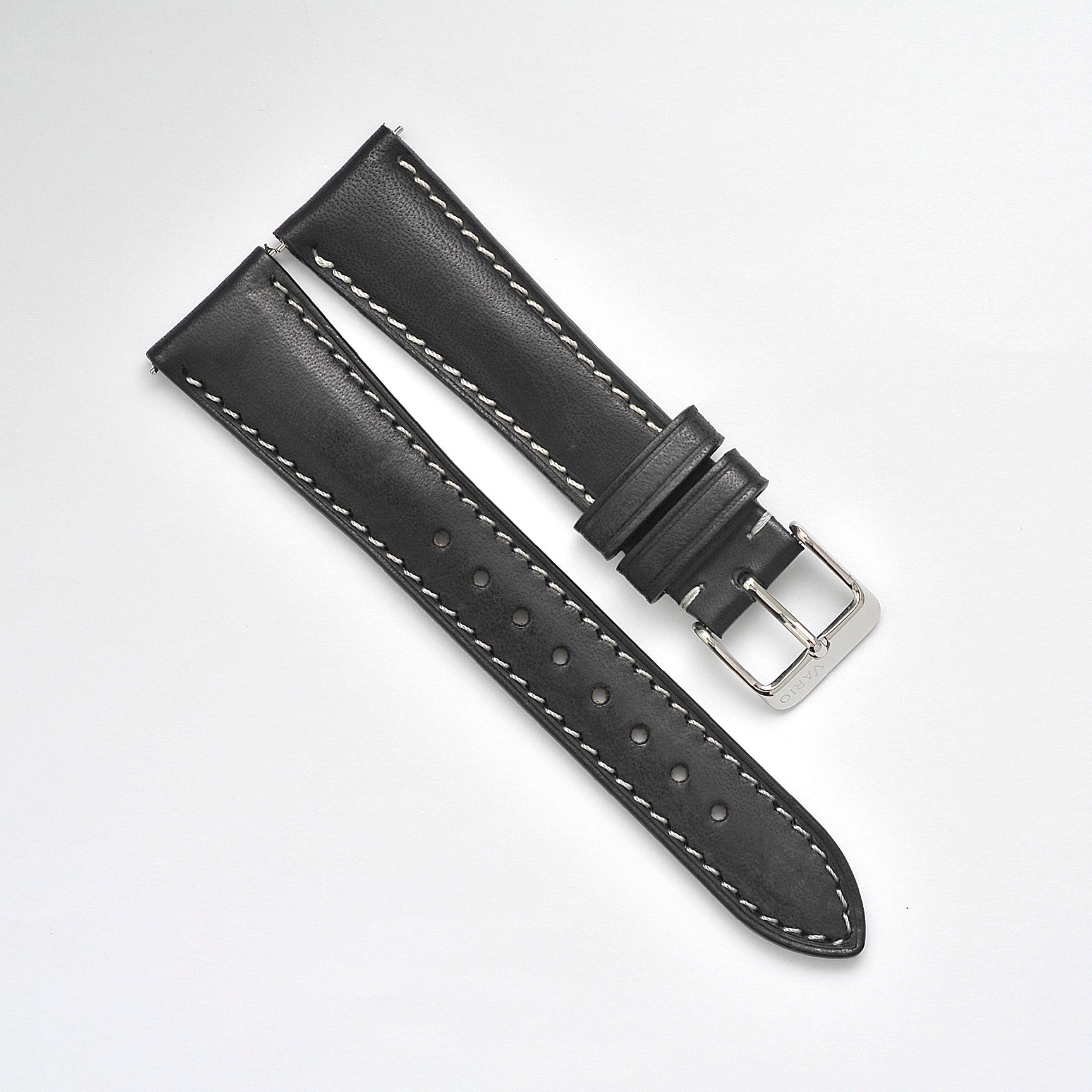 Vintage Veg Tan Embossed Italian Leather black