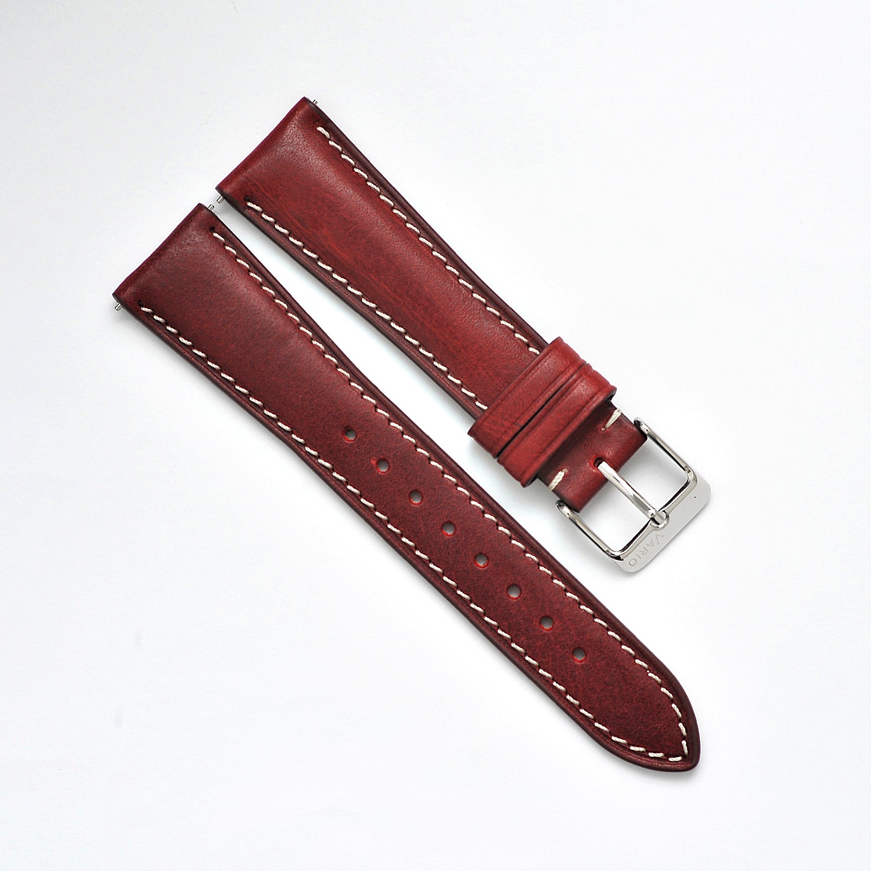 Vario Vintage Veg Tan Embossed Italian Leather red
