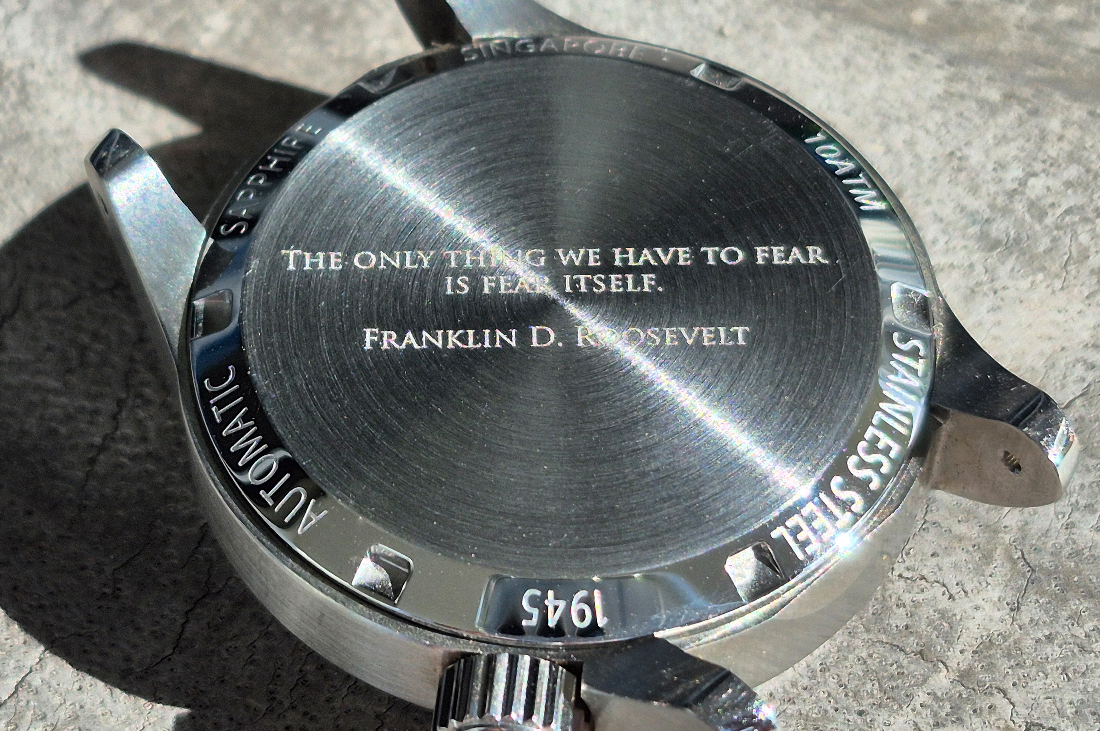 Vario 1945 D12 Field Watch Caseback with Custom Engraving