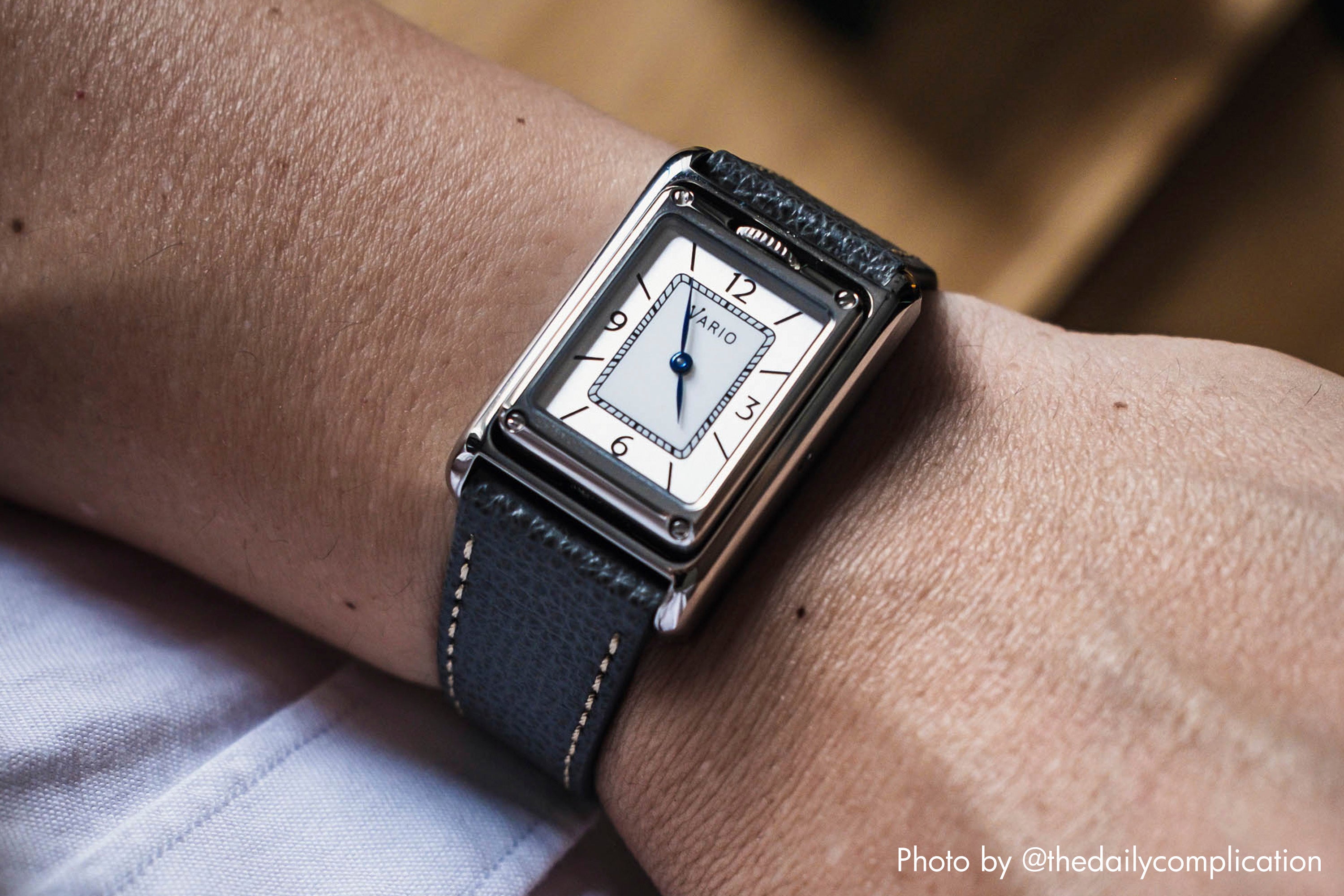 vario versa dual time reversible rectangle watch