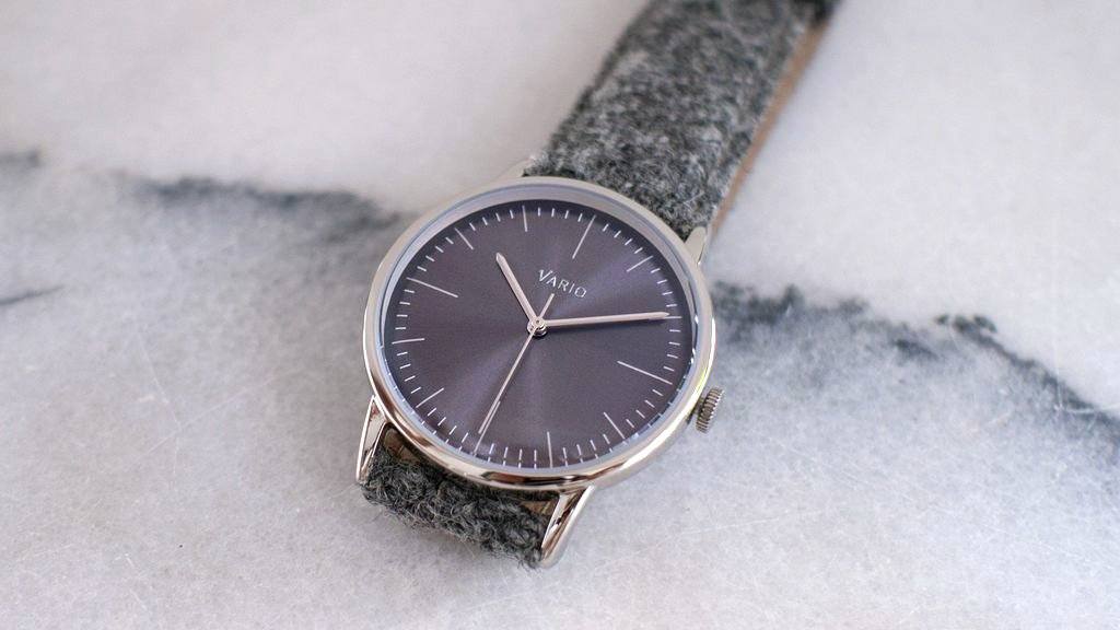 eclipse 38mm green dress watch harris tweed strap