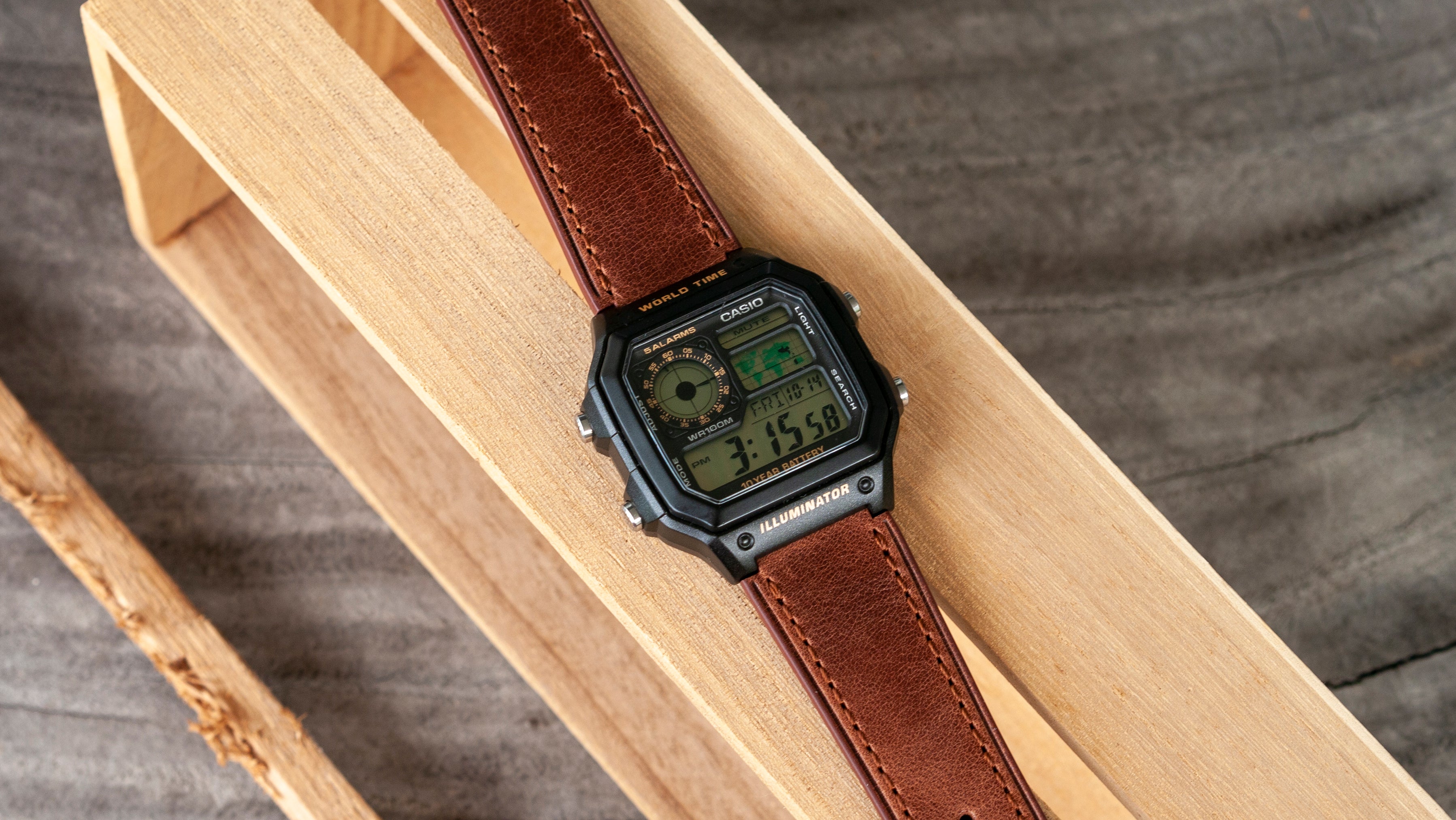 casio ae1200 world timer vario watch strap