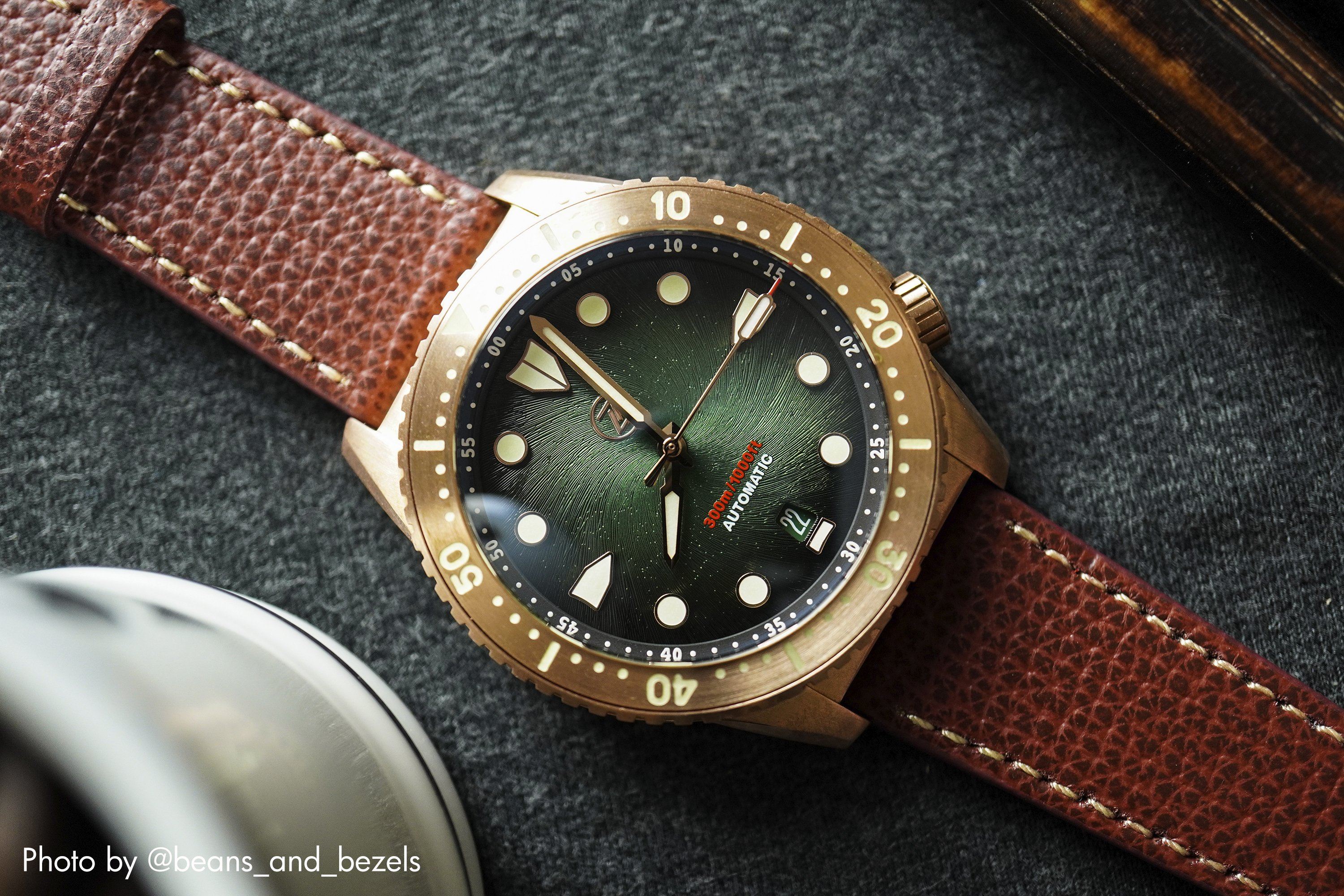 Vintage Epsom Italian Leather Mahogany Brown Watch Strap with Quick Release (XL)