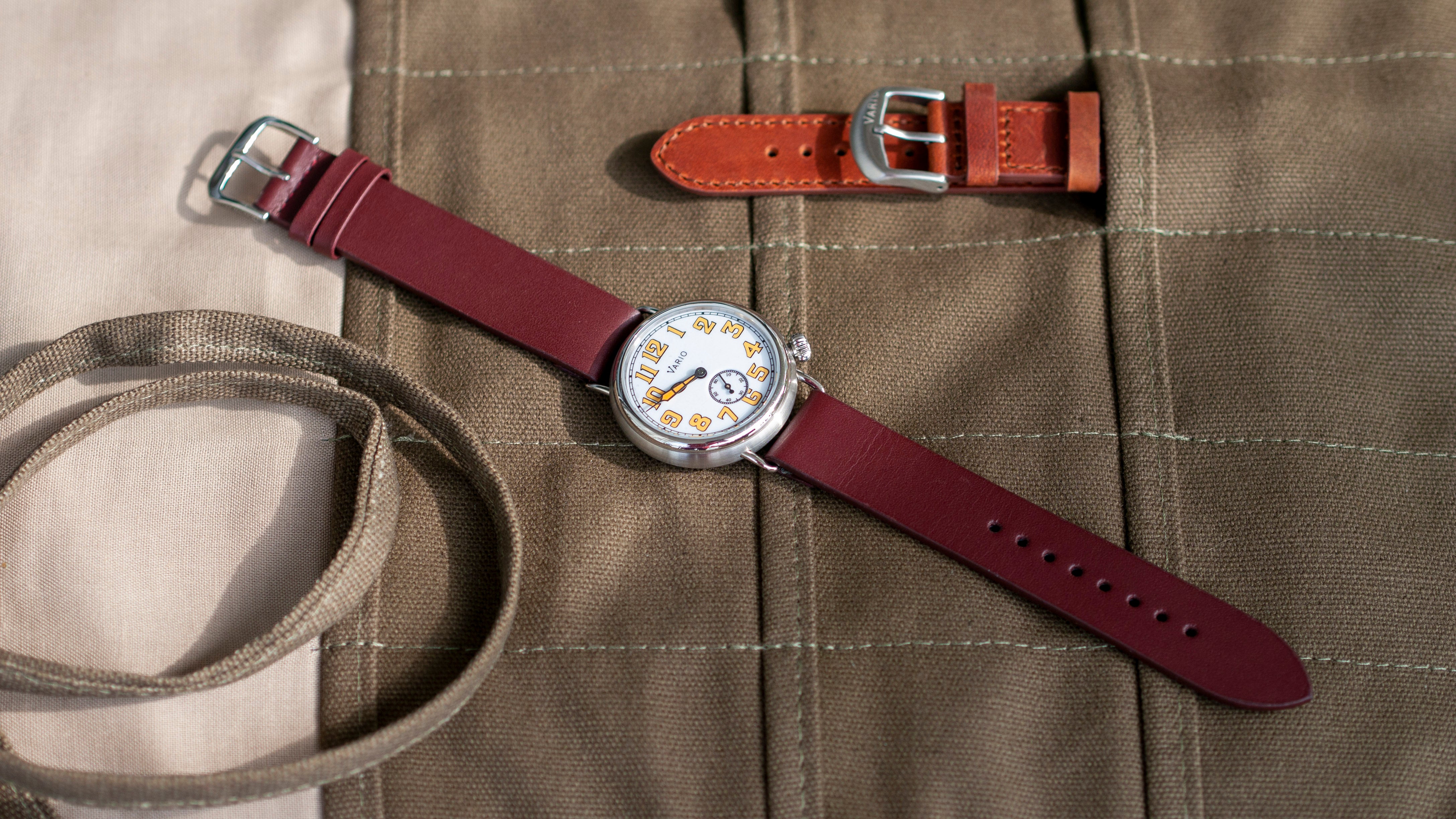 vario rios9131 clip on strap for wire fix lugs 1918 trench medic ww1 watch