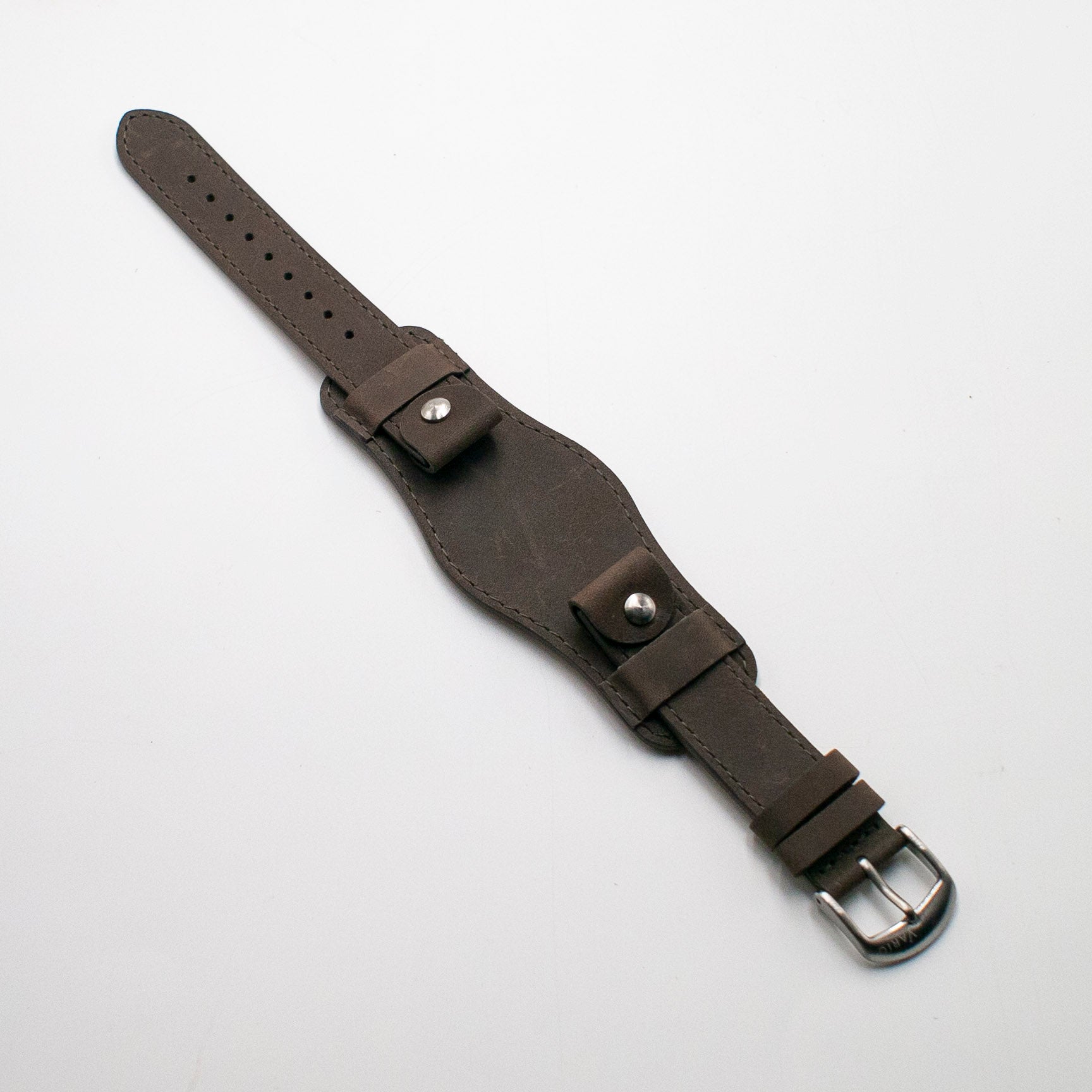 vario crazy horse leather watch strap grey