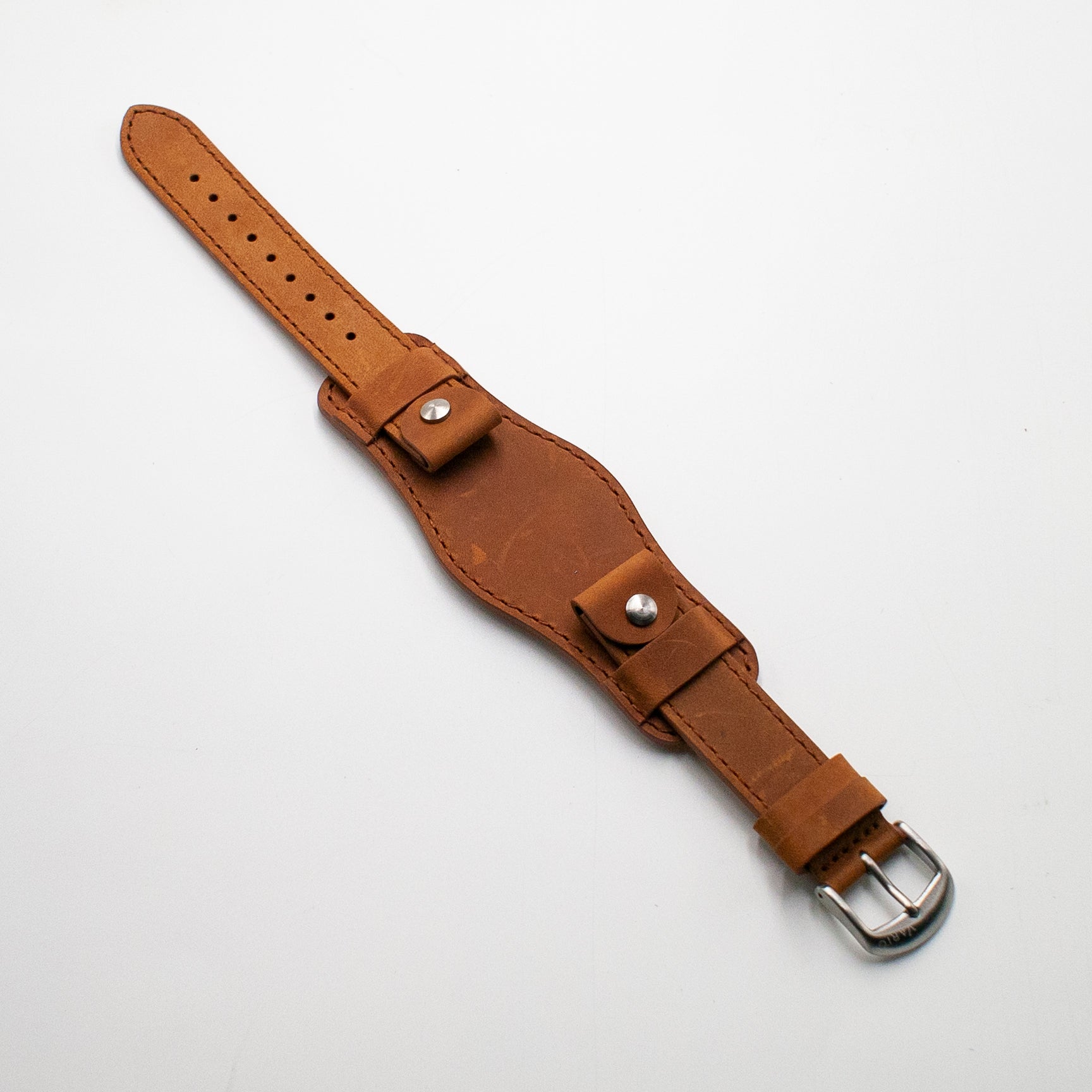 vario crazy horse bund watch strap tan
