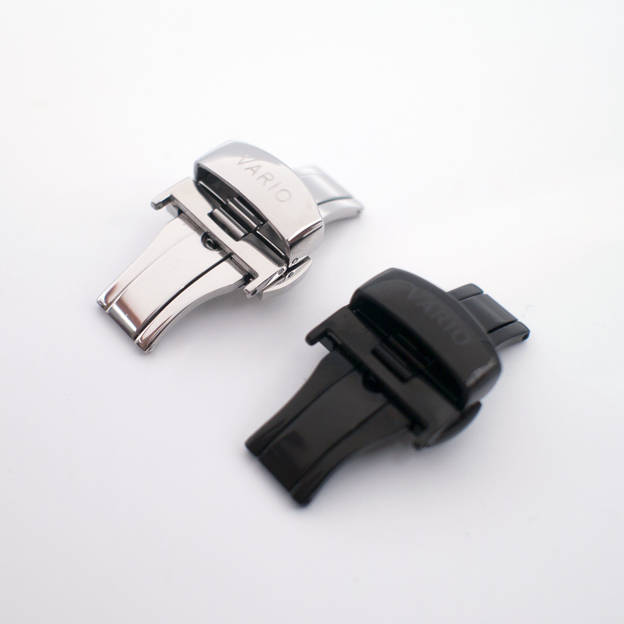 Vario butterfly deployant clasp silver and black