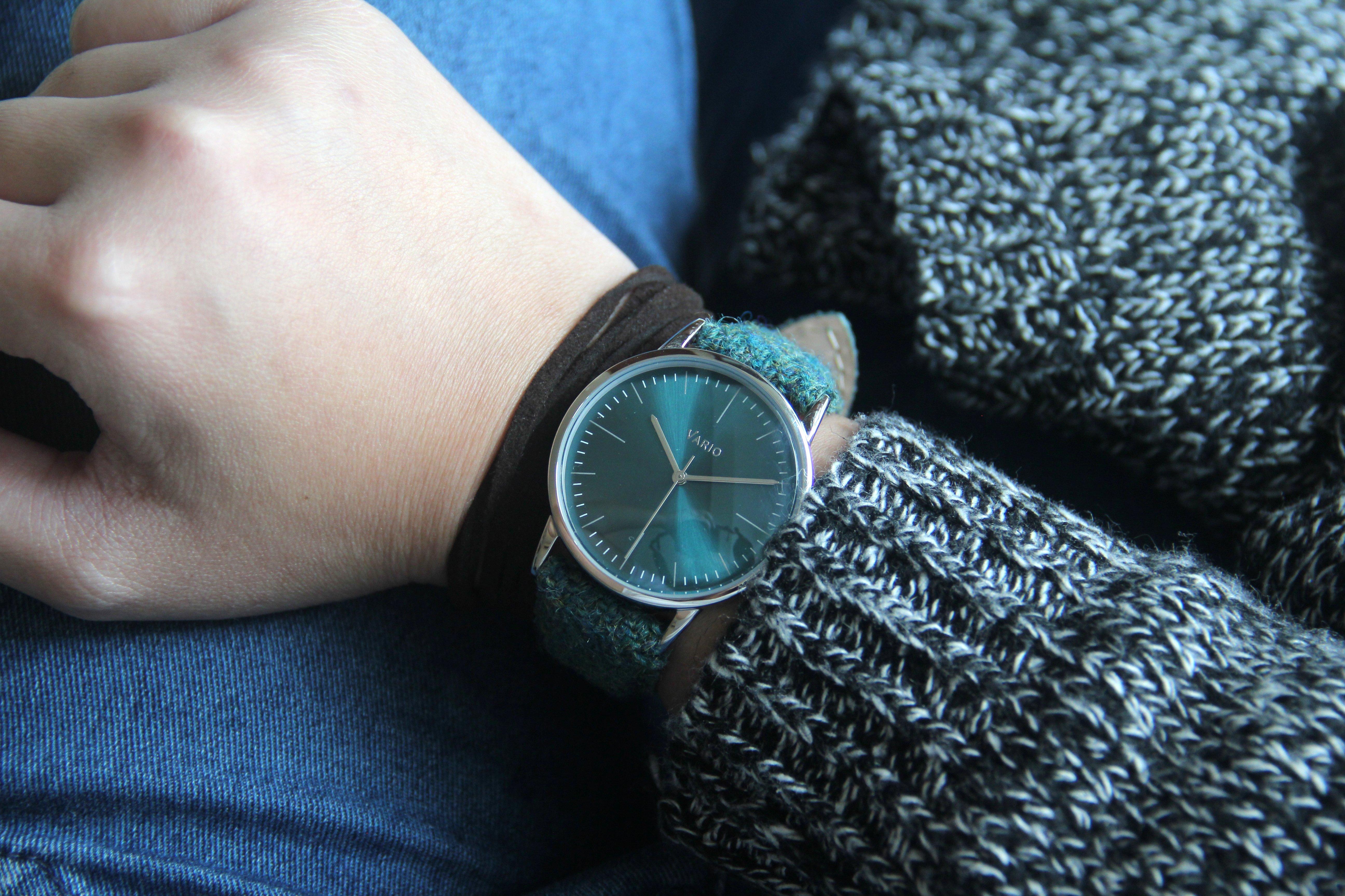 eclipse green dress watch 38mm on wrist