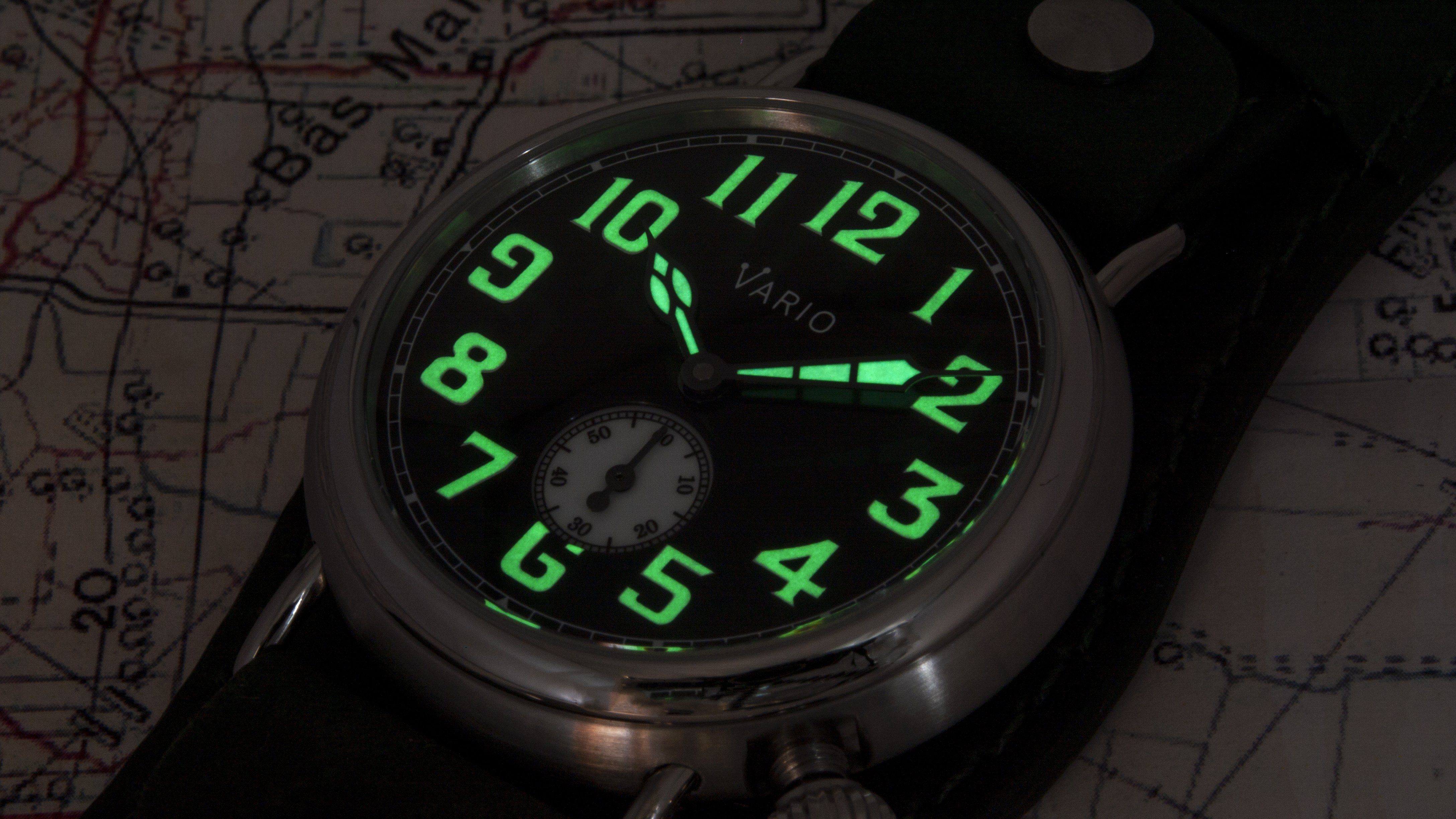 vario 1918 trench field watch lume