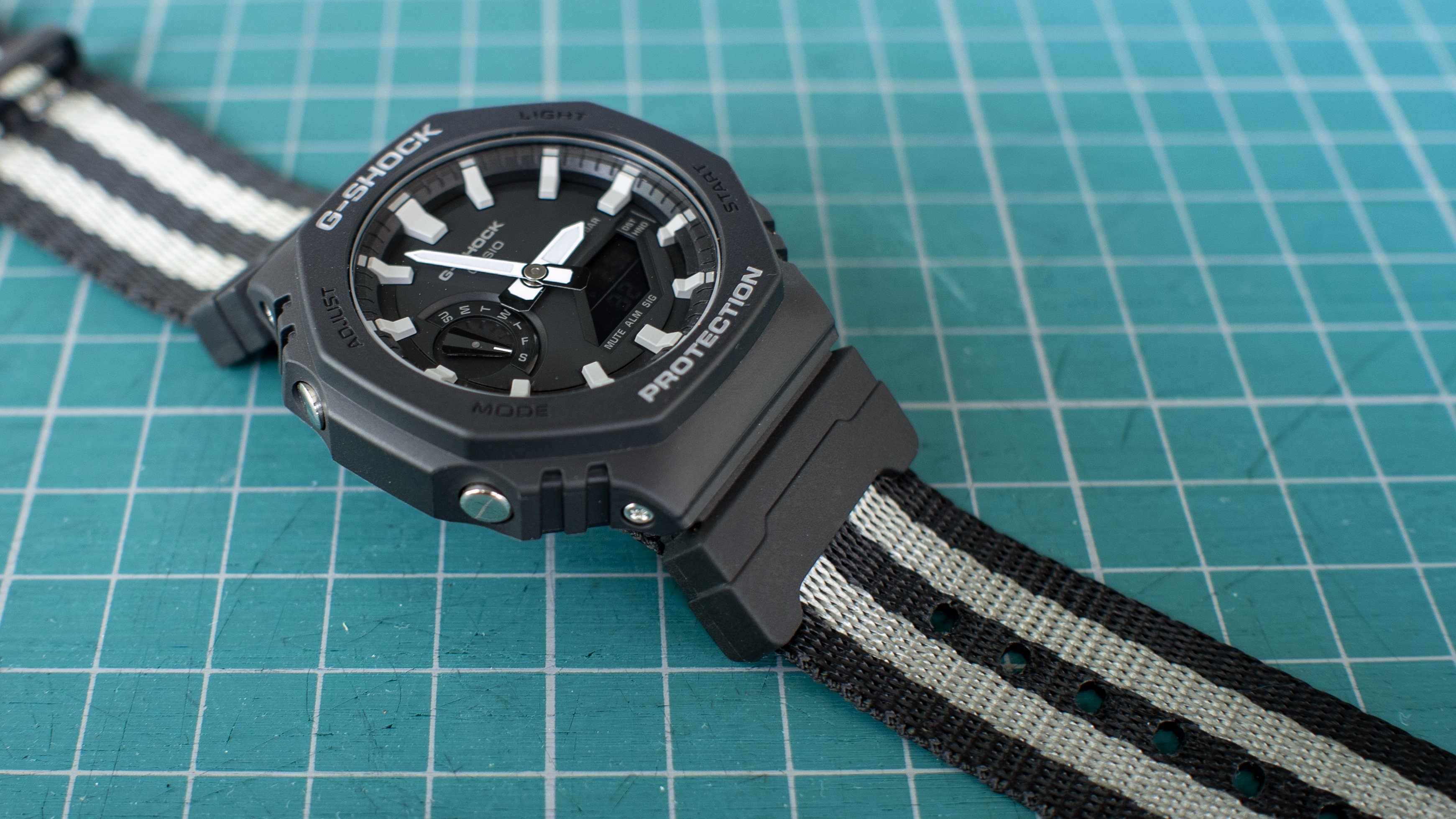 Casio GShock GA2100 black grey seat belt