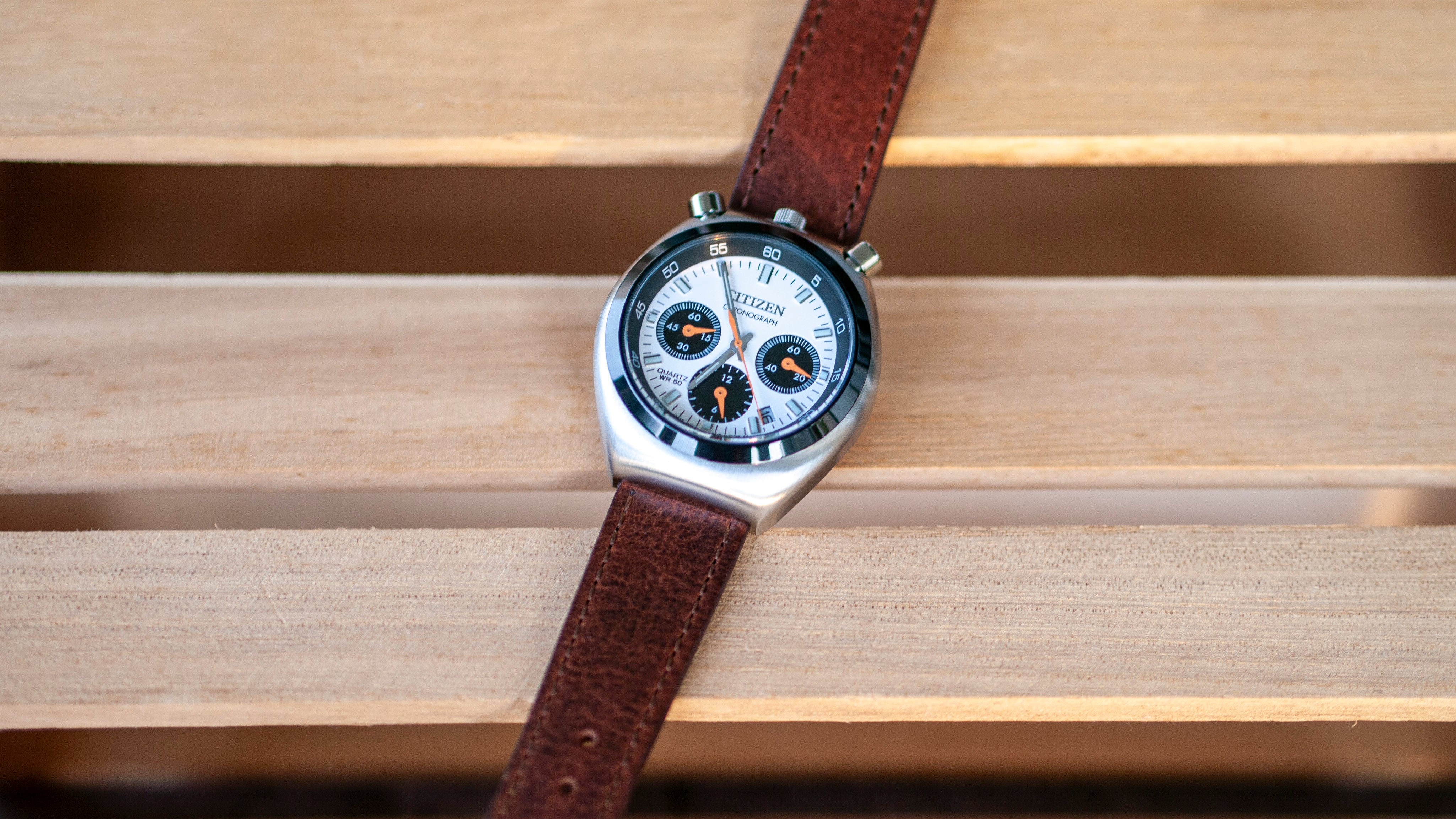 vario veg tan italian leather watch strap brown