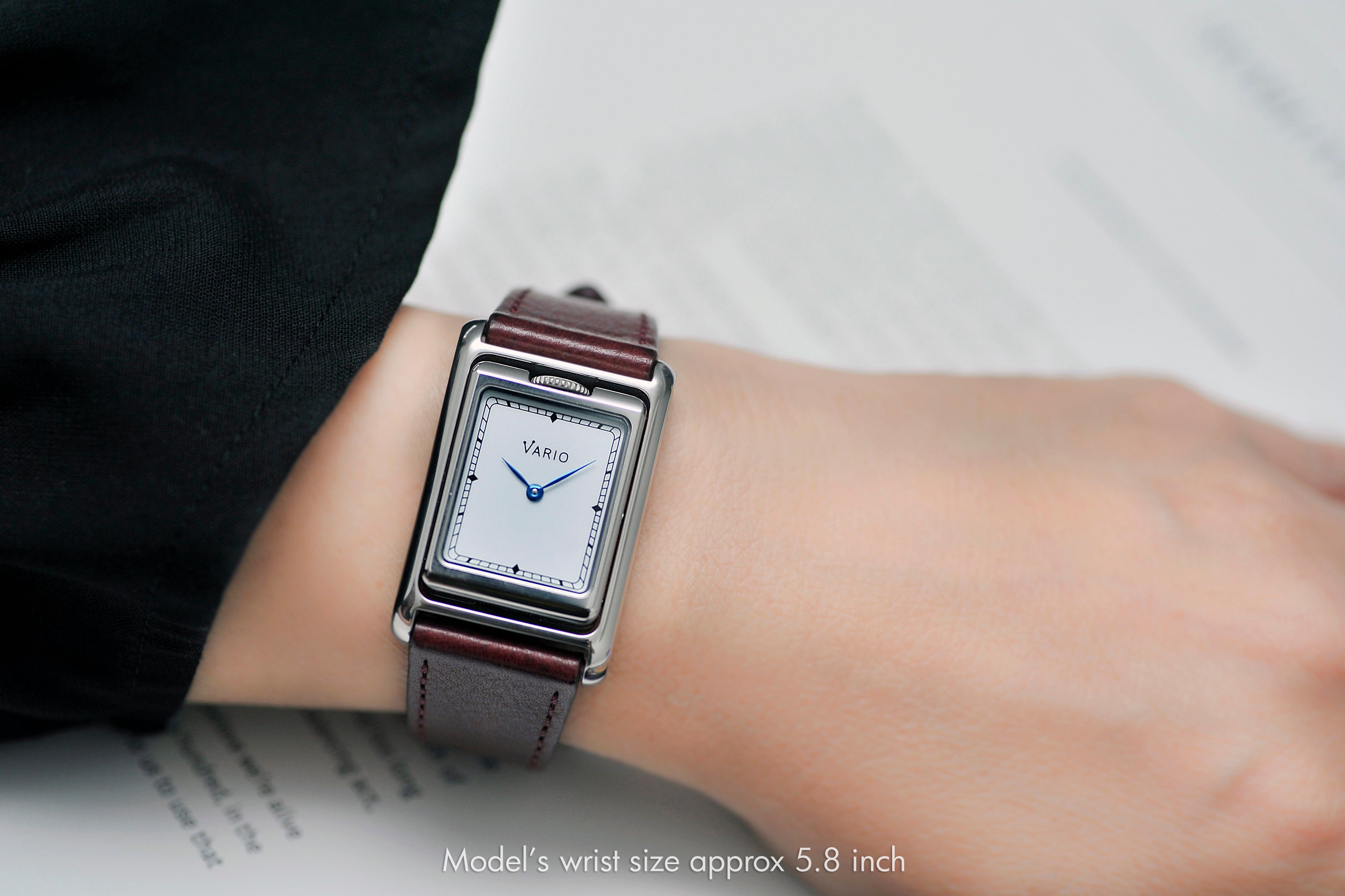 vario versa dual time reversible rectangle watch