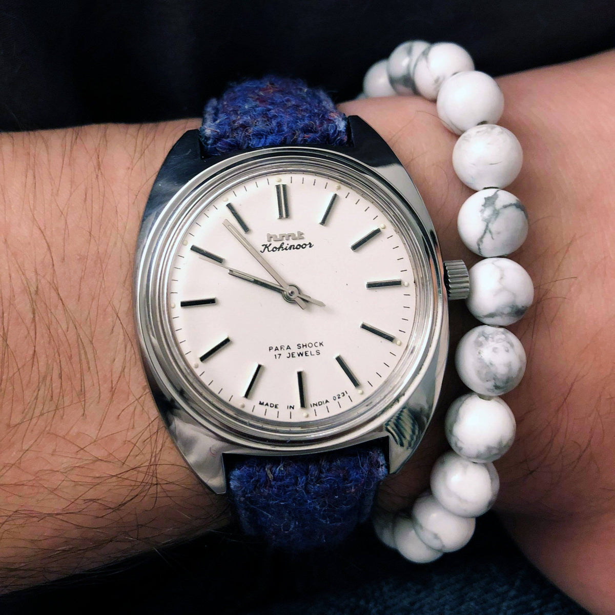 HMT watch on Vario Harris Tweed strap. Photo by #varioeveryday member Alan.