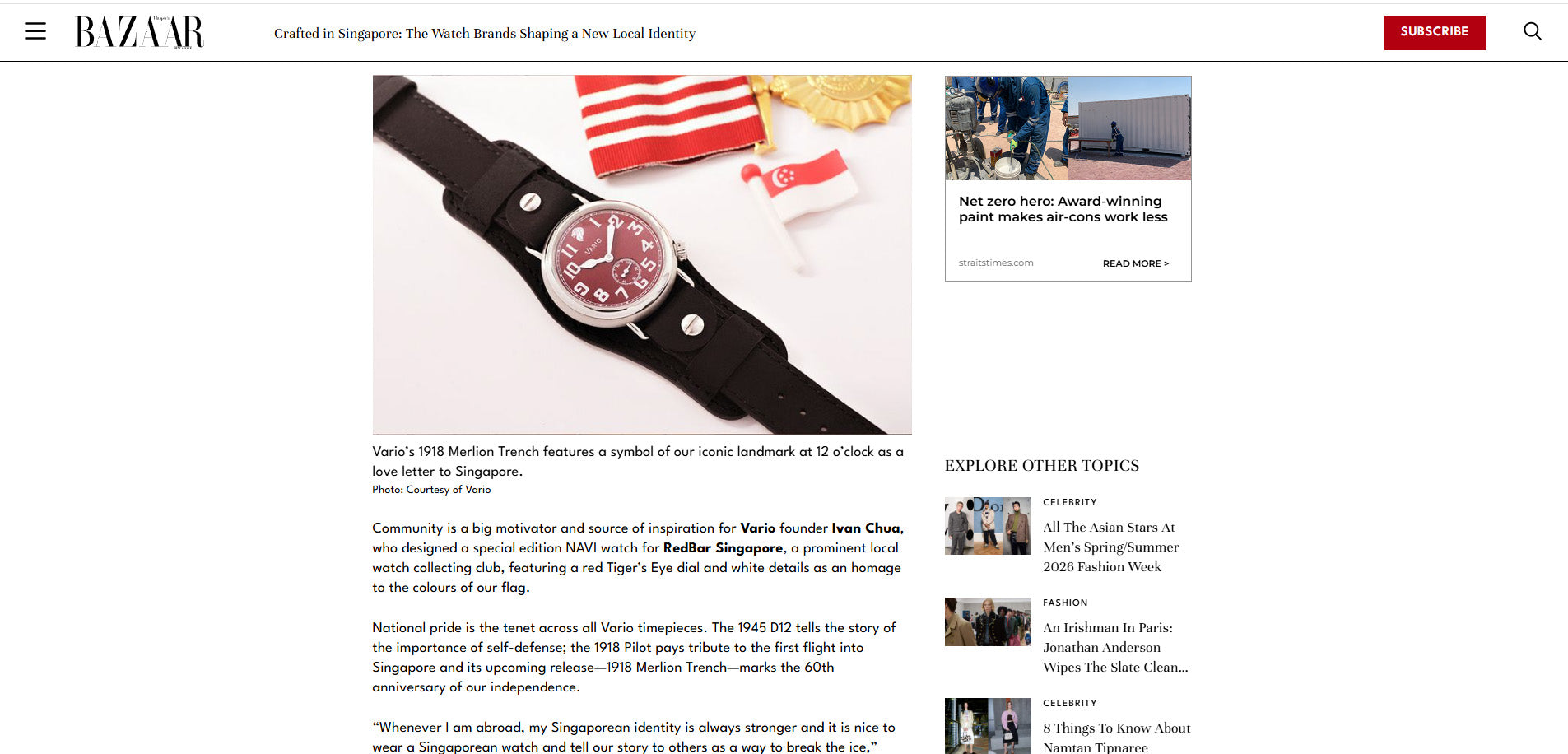 We're featured on Harper's BAZAAR Singapore