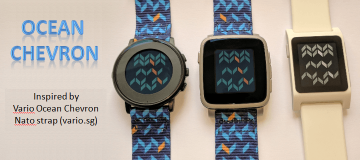 Ocean Chevron inspired Pebble Watch Face by #varioclub member Nev Rawlins