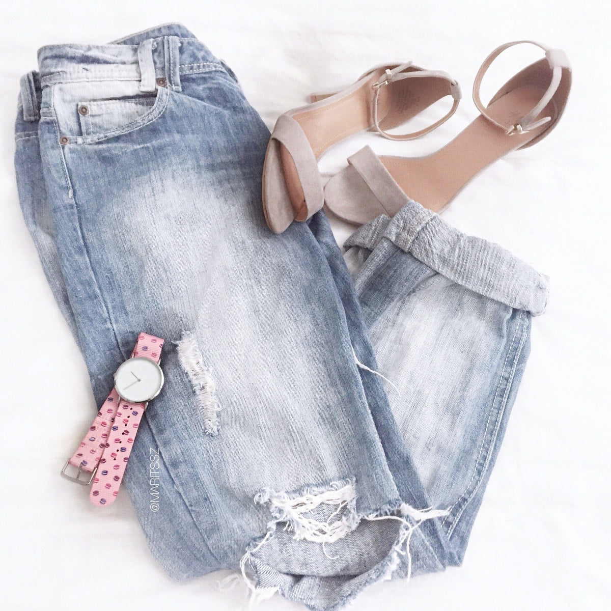 Jeans, Stilettos and Vario's printed watch strap