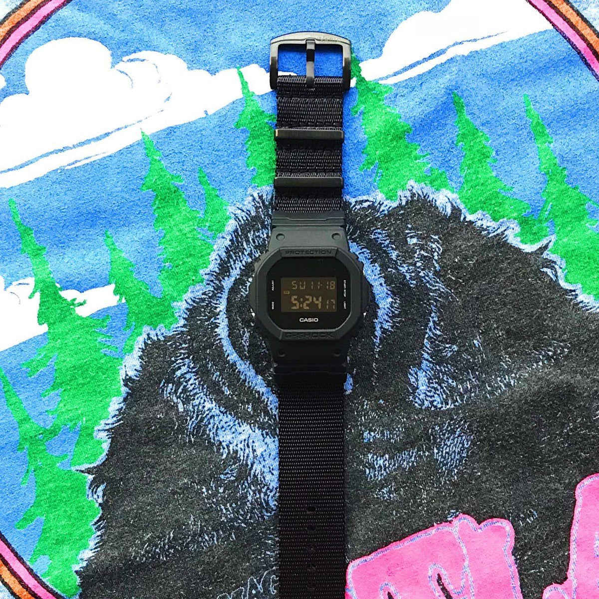 DW5600 on Vario Seat Belt strap by #varioeveryday member Lam.