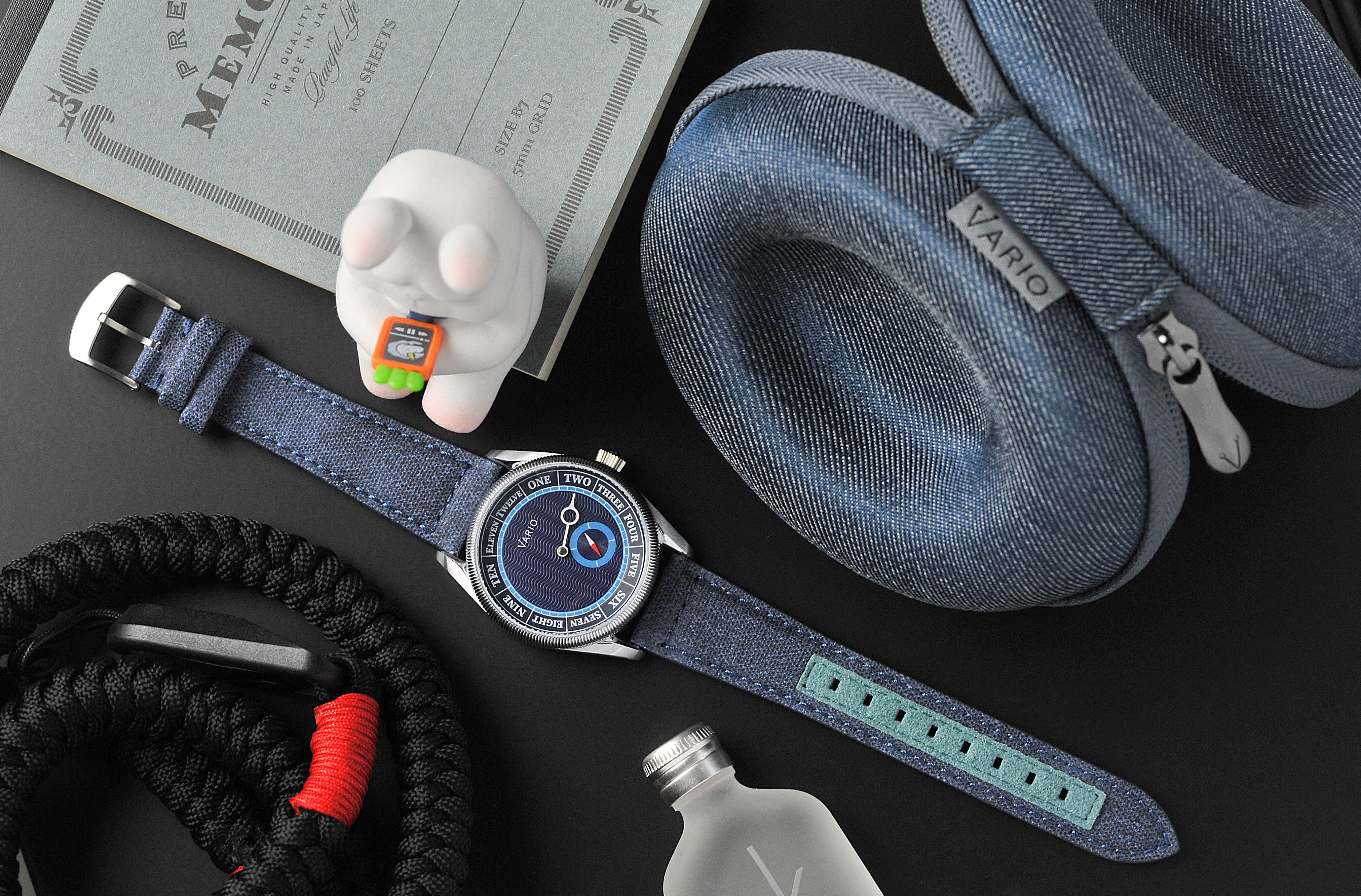 Recycled Waxed Canvas Ocean Blue Watch Strap