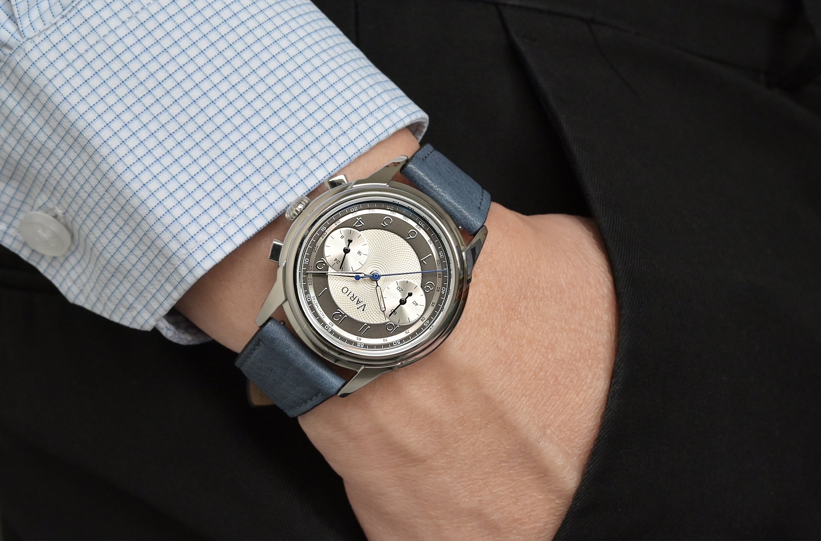 Vario Empire Grey Tuxedo Tachymètre Chronograph Watch