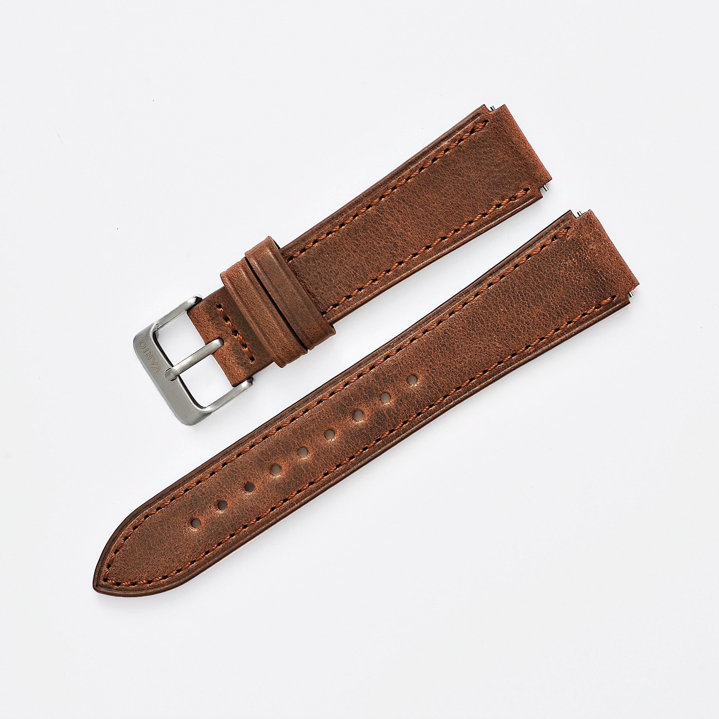 Top Grain Russet Brown Leather Watch Strap for Casio F91W & Timex Q Watch