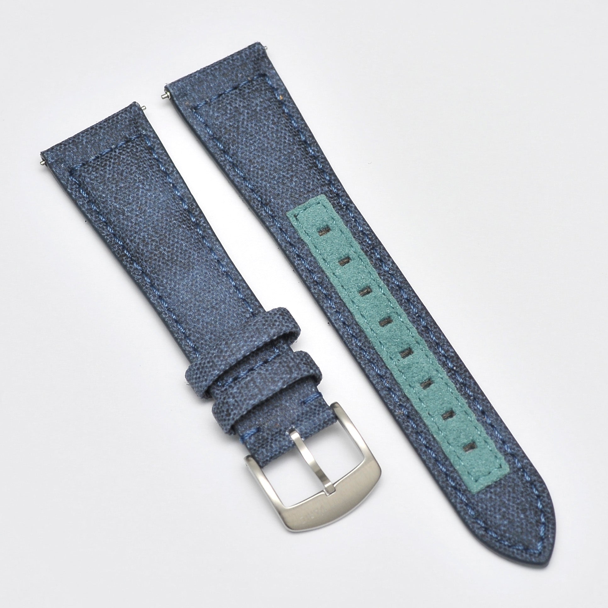 Recycled Waxed Canvas Ocean Blue Watch Strap