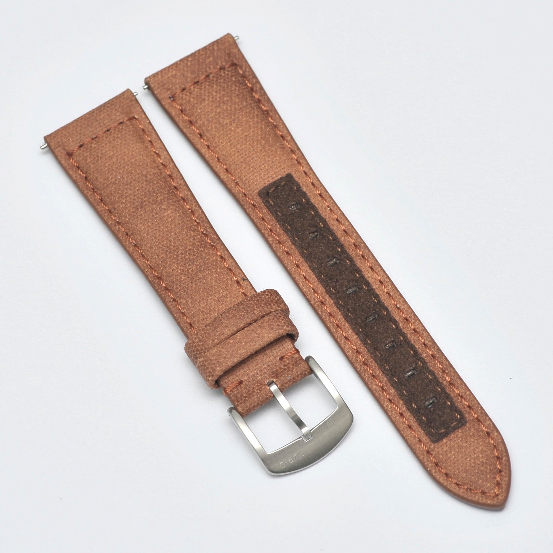 Recycled Waxed Canvas Toffee Brown Watch Strap