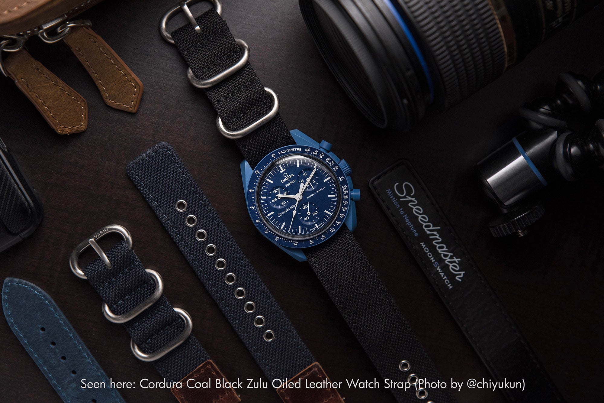 vario cordura watch strap on omega swatch moonswatch