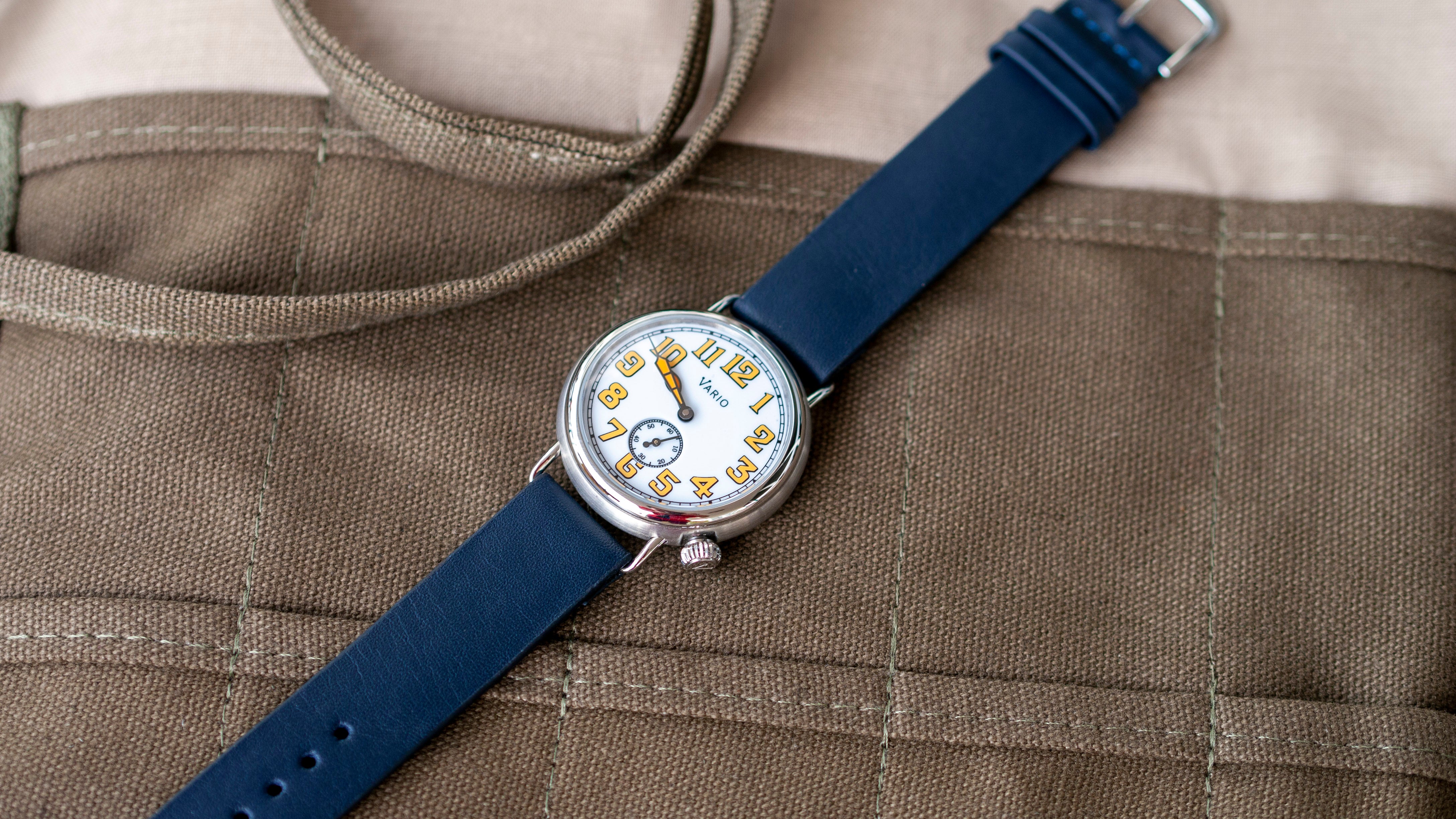 vario rios9131 clip on strap for wire fix lugs 1918 trench medic ww1 watch