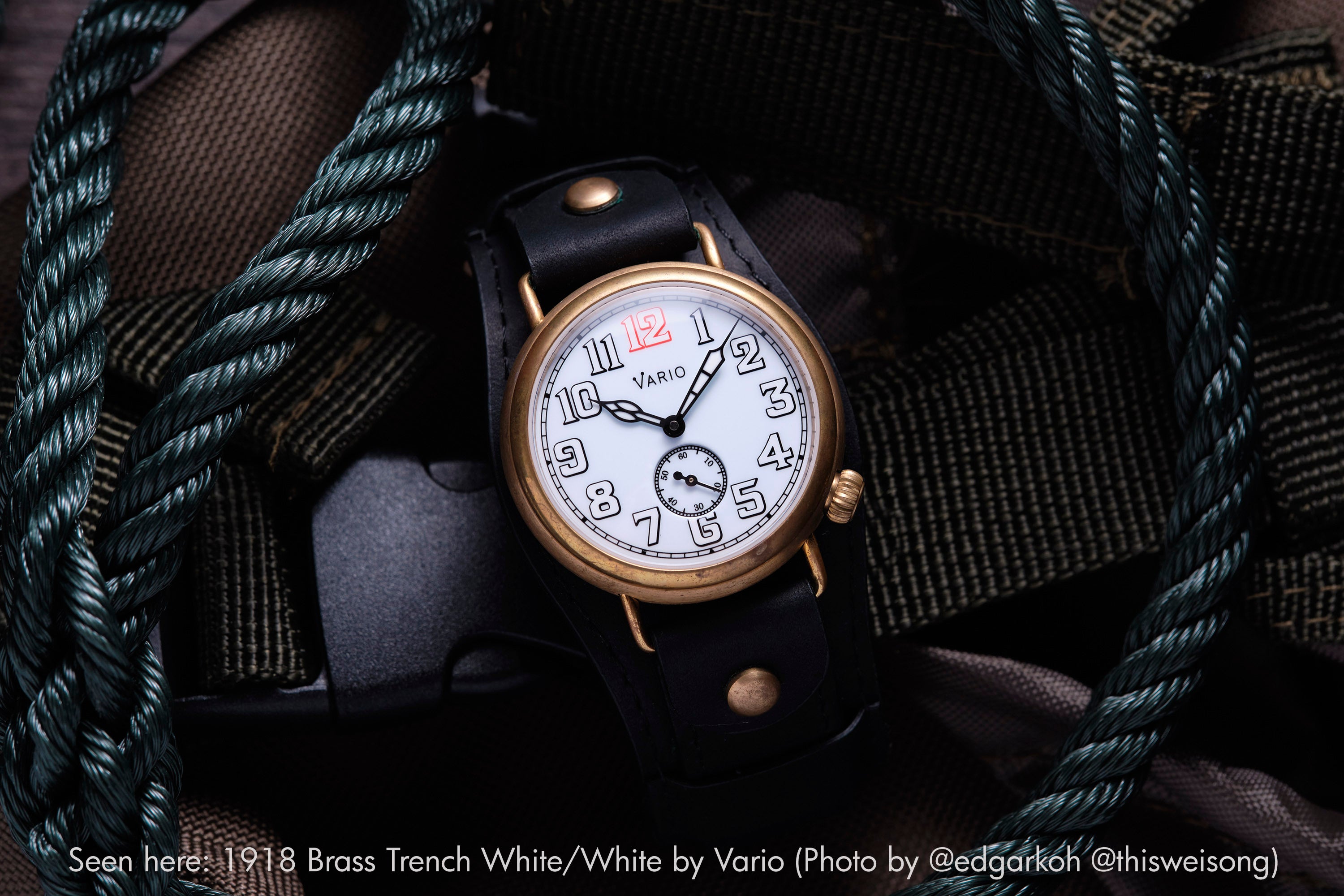 Vario 1918 Trench Brass White Dial with White Lume Watch