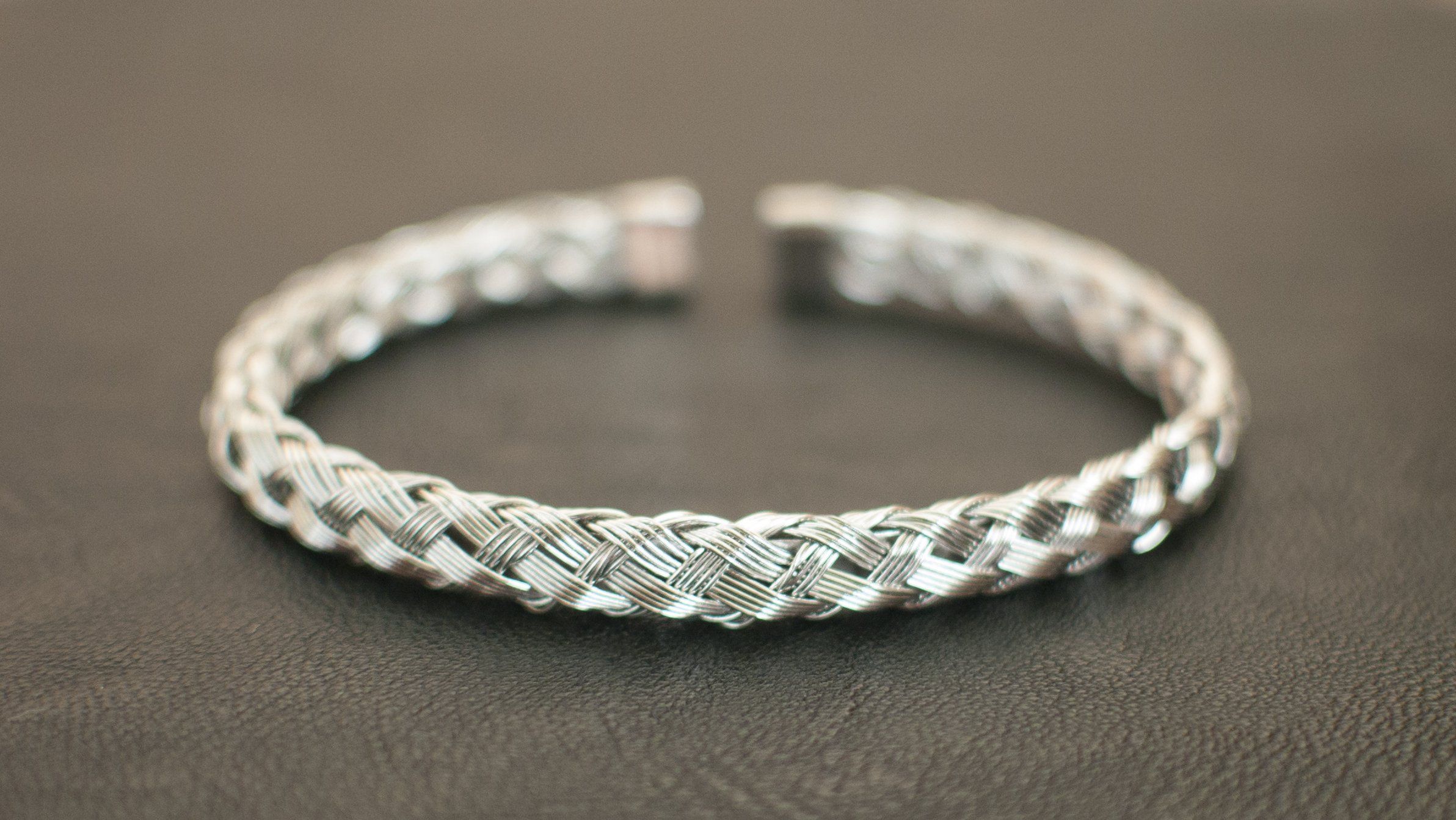 silver woven mesh bracelet