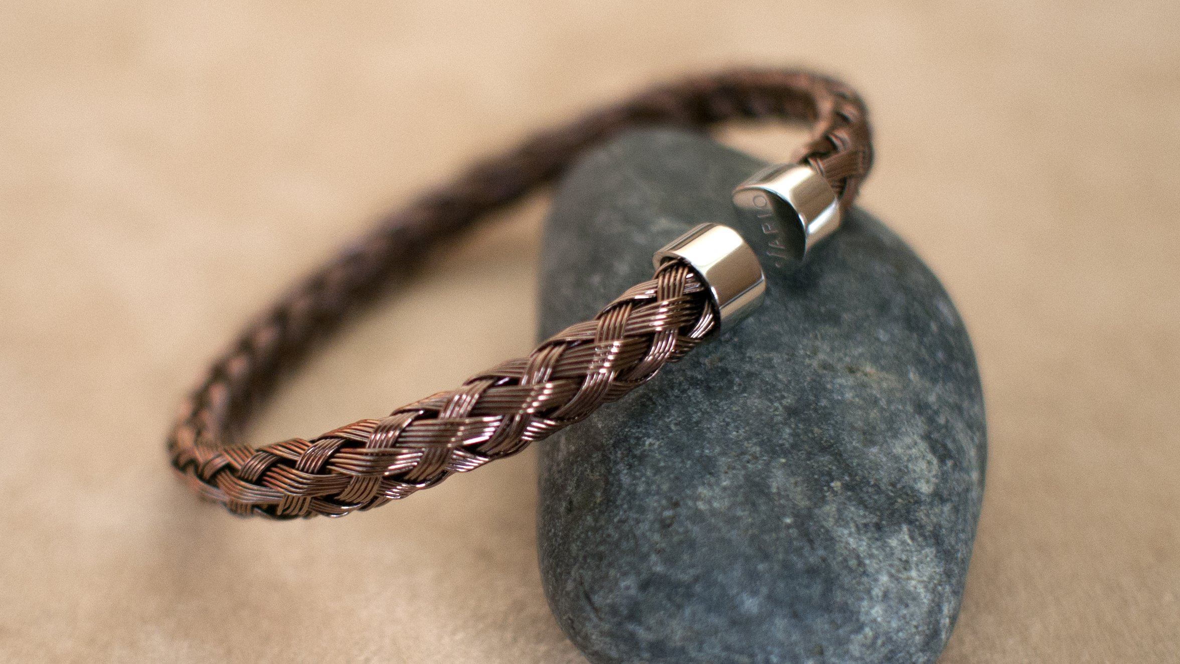 bronze woven mesh bangle