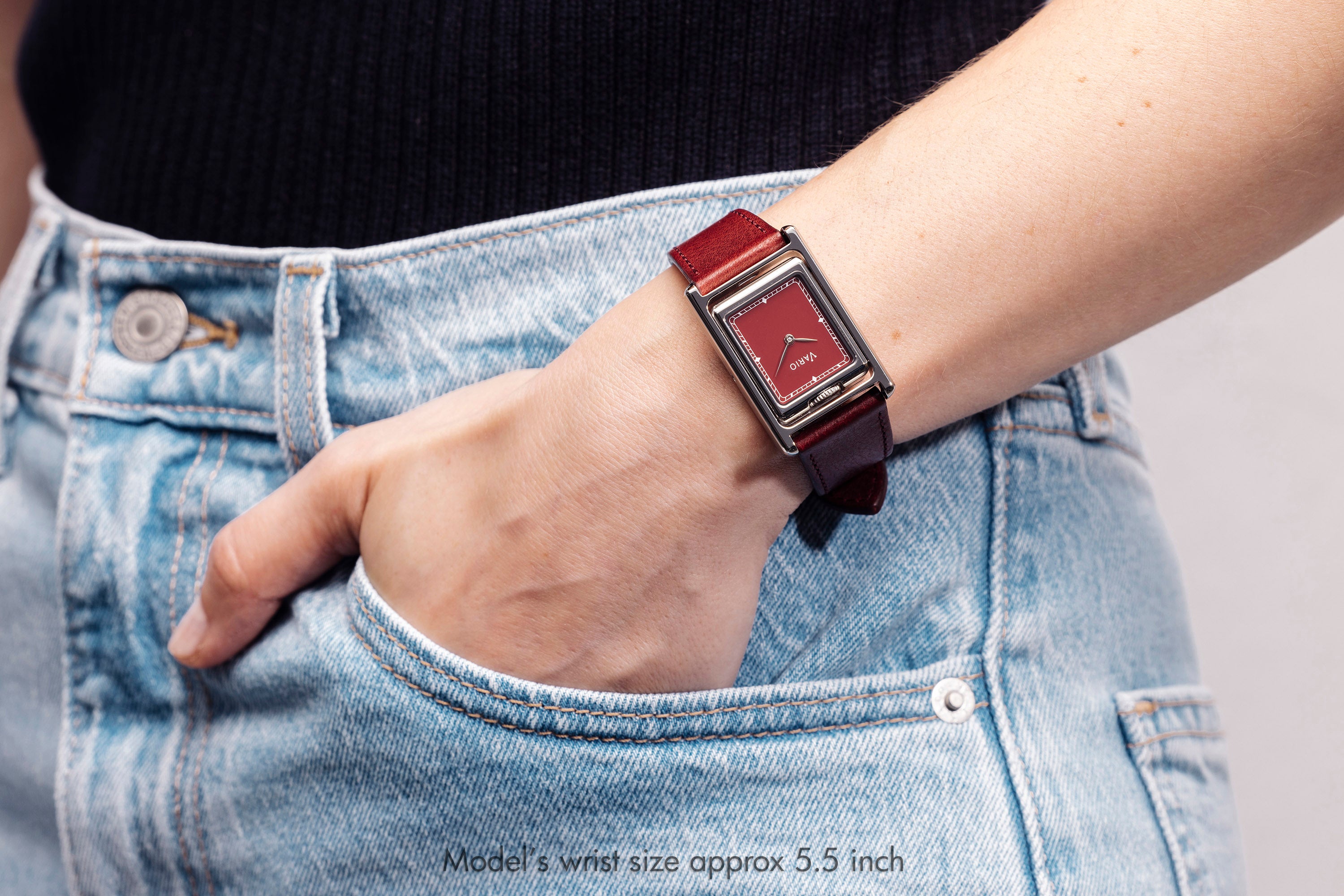 vario versa dual time reversible rectangle watch