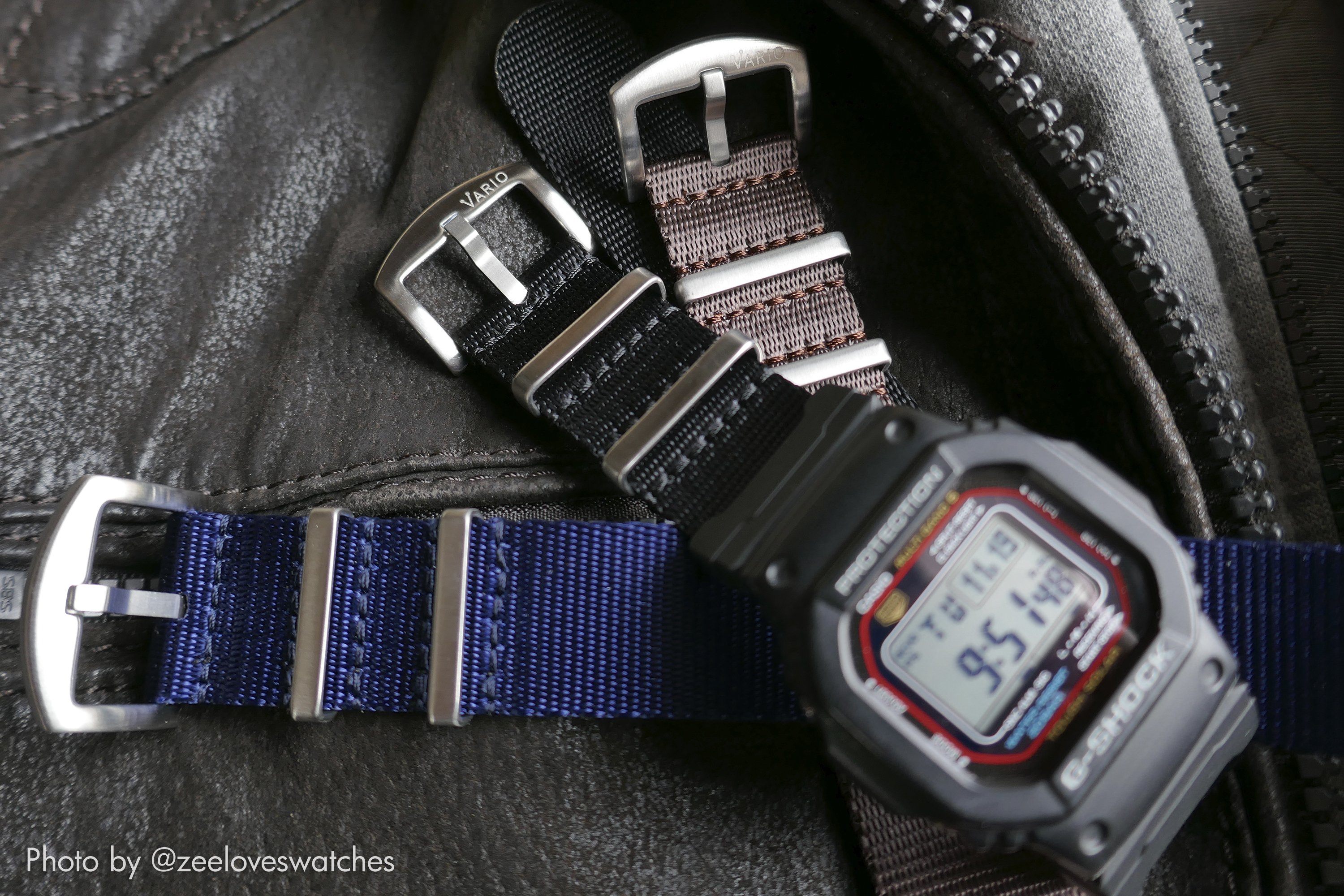 gshock dw5610 on vario seat belt strap